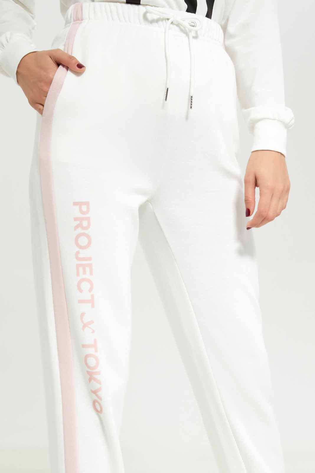 Redtag-Women-Ivory-Active-Jogger-With-Side-Tape-Category:Joggers,-Colour:Ivory,-Deals:New-In,-Dept:Ladieswear,-Filter:Women's-Clothing,-New-In-Women-APL,-Non-Sale,-S23A,-Section:Women,-Women-Joggers-Women's-