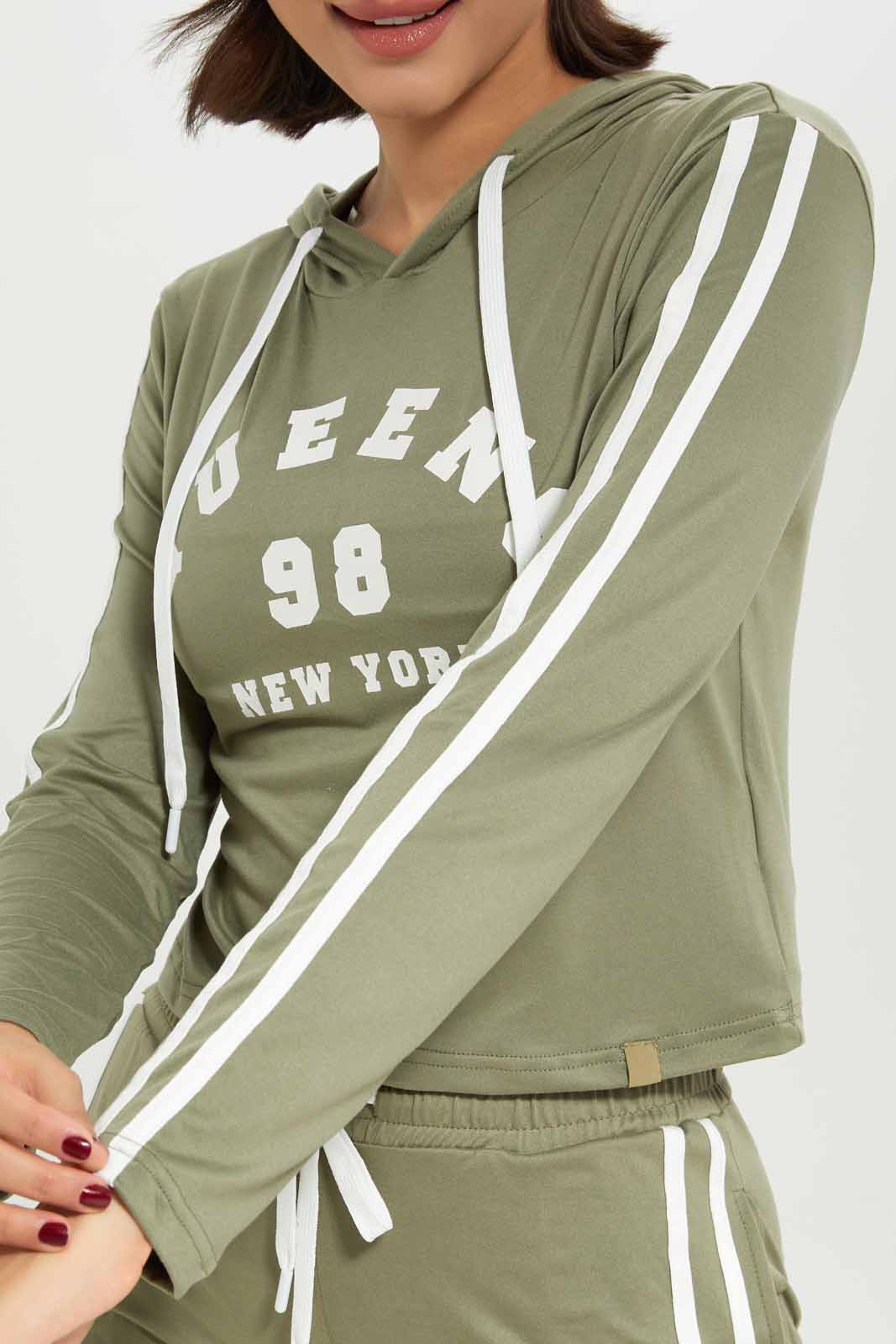 Redtag-Women-Olive-Hoodie-Placement-Print-Sweatshirt-Category:Sweatshirts,-Colour:Olive,-Deals:New-In,-Dept:Ladieswear,-Filter:Women's-Clothing,-New-In-Women-APL,-Non-Sale,-S23A,-Section:Women,-Women-Sweatshirts-Women's-