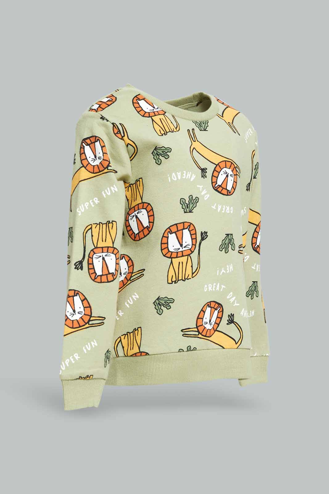 Redtag-Boys-Green-Tiger-Aop-Table-Ls-Sweatshirts-Category:Sweatshirts,-Colour:Green,-Deals:New-In,-Dept:Boys,-Filter:Infant-Boys-(3-to-24-Mths),-INB-Sweatshirts,-New-In-INB-APL,-Non-Sale,-S23A,-Section:Boys-(0-to-14Yrs),-TBL-Infant-Boys-3 to 24 Months