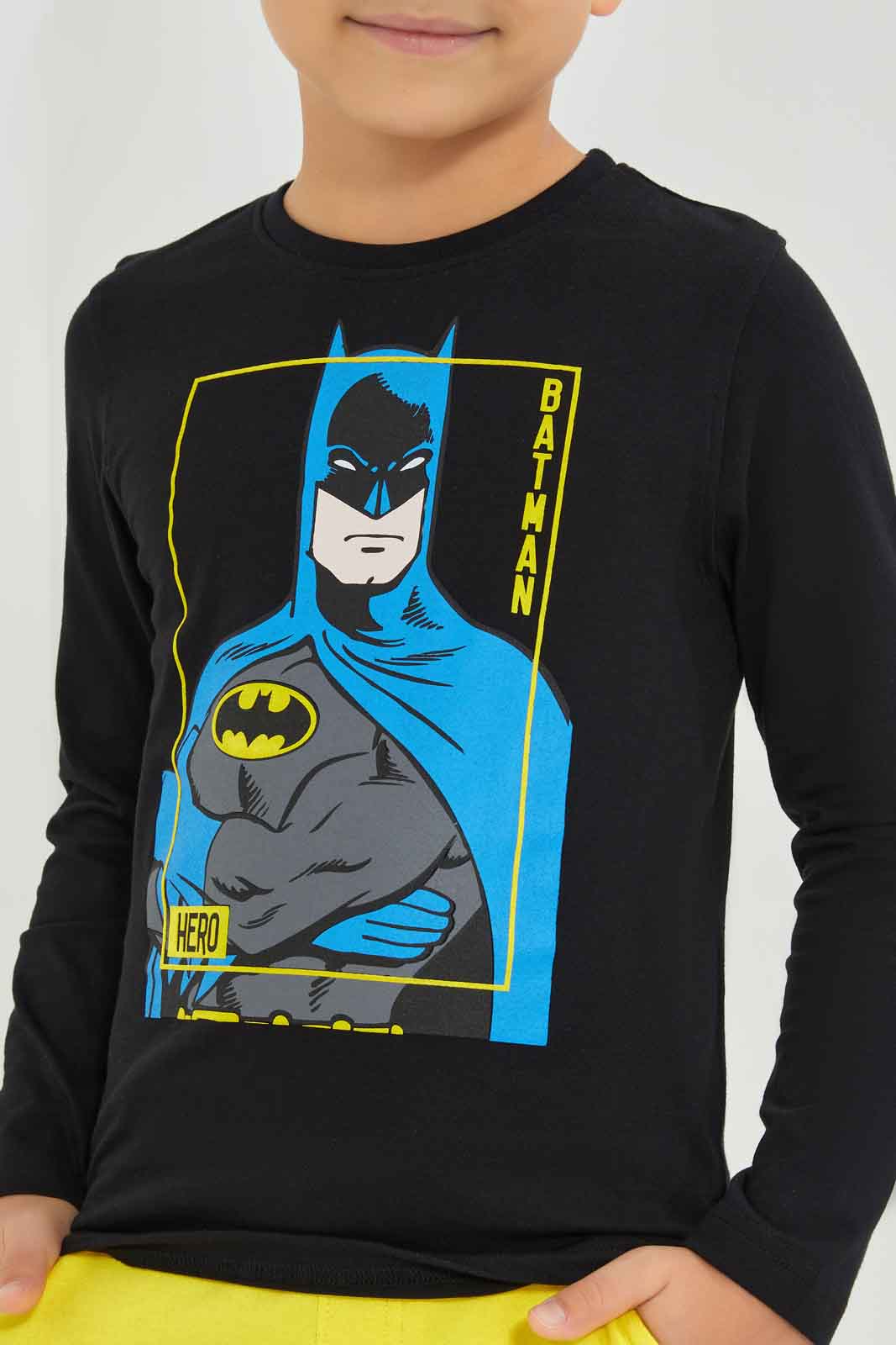 Redtag-Boys-Black-Batman-Character-Long-Sleeve-T-Shirt-BOY-T-Shirts,-Category:T-Shirts,-CHA,-Colour:Black,-Deals:New-In,-Dept:Boys,-Filter:Boys-(2-to-8-Yrs),-New-In-BOY-APL,-Non-Sale,-S23A,-Section:Boys-(0-to-14Yrs),-TBL-Boys-2 to 8 Years