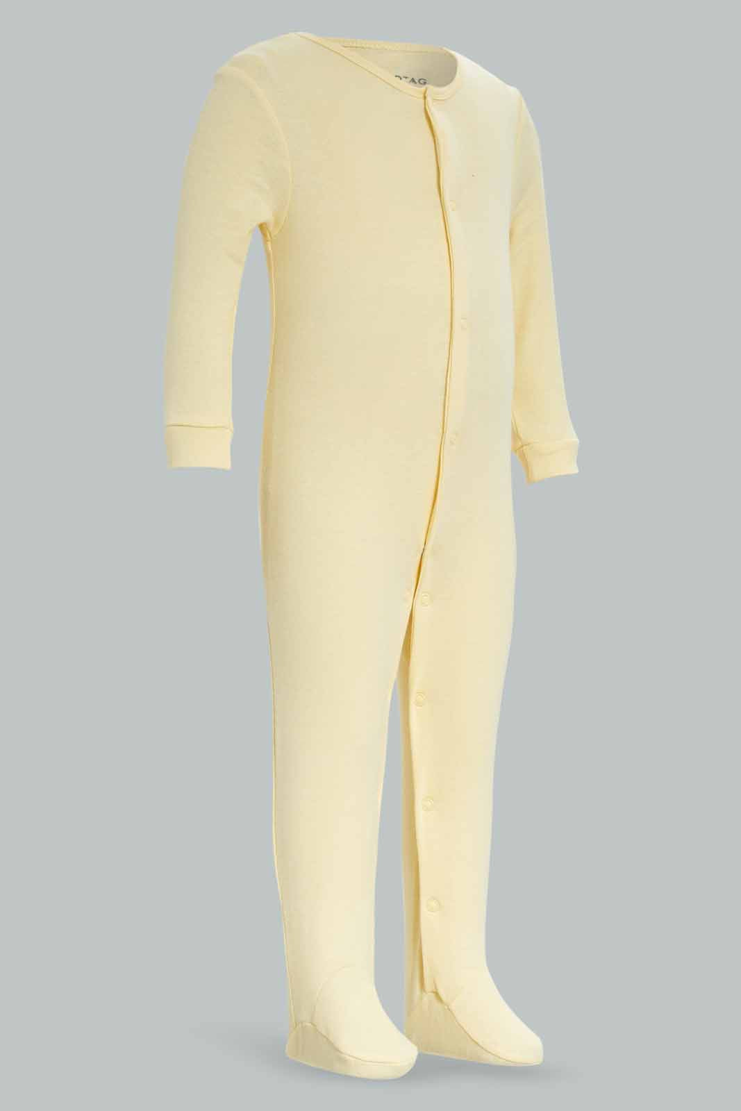 Redtag-Yellow-Ppe-Plain-Sleepsuit-Category:Sleepsuits,-Colour:Apricot,-Deals:New-In,-Dept:New-Born,-Filter:Baby-(0-to-12-Mths),-NBF-Sleepsuits,-New-In-NBF-APL,-Non-Sale,-PPE,-S23A,-Section:Boys-(0-to-14Yrs)-Baby-