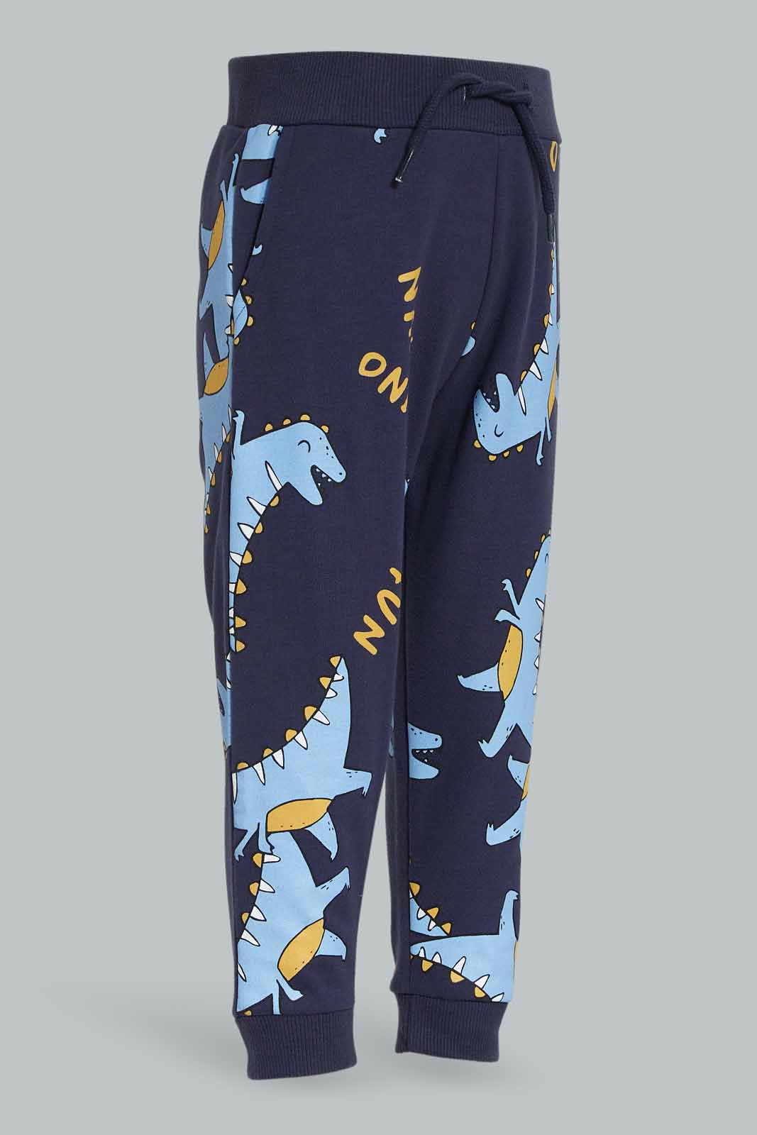 Redtag-Boys-Navy-Dino-Aop-Knit-Joggers-Category:Joggers,-Colour:Navy,-Deals:New-In,-Dept:Boys,-Filter:Infant-Boys-(3-to-24-Mths),-INB-Joggers,-New-In-INB-APL,-Non-Sale,-S23A,-Section:Boys-(0-to-14Yrs)-Infant-Boys-3 to 24 Months