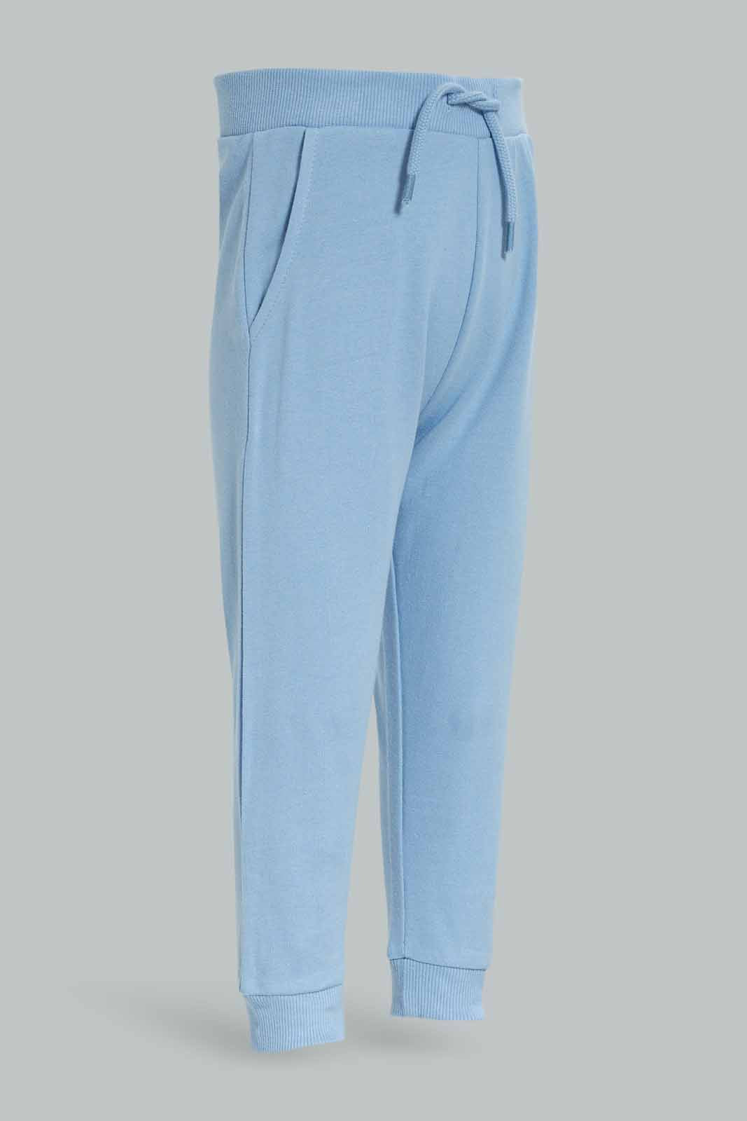 Redtag-Boys-Blue-Plain-Knit-Joggers-Category:Joggers,-Colour:Blue,-Deals:New-In,-Dept:Boys,-Filter:Infant-Boys-(3-to-24-Mths),-INB-Joggers,-New-In-INB-APL,-Non-Sale,-S23A,-Section:Boys-(0-to-14Yrs)-Infant-Boys-3 to 24 Months