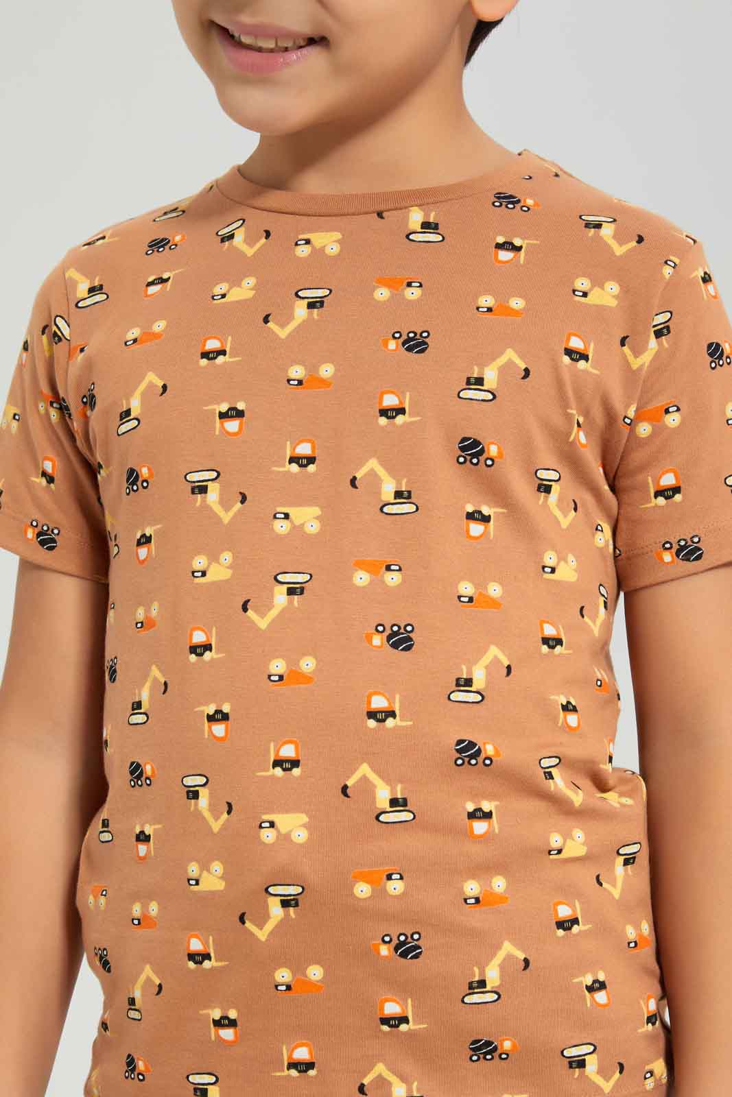 Redtag-Boys-Stone-Digger-Short-Sleeve-Aop-T-Shirt-BOY-T-Shirts,-Category:T-Shirts,-Colour:Beige,-Deals:New-In,-Dept:Boys,-Filter:Boys-(2-to-8-Yrs),-New-In-BOY-APL,-Non-Sale,-S23A,-Section:Boys-(0-to-14Yrs),-TBL-Boys-2 to 8 Years