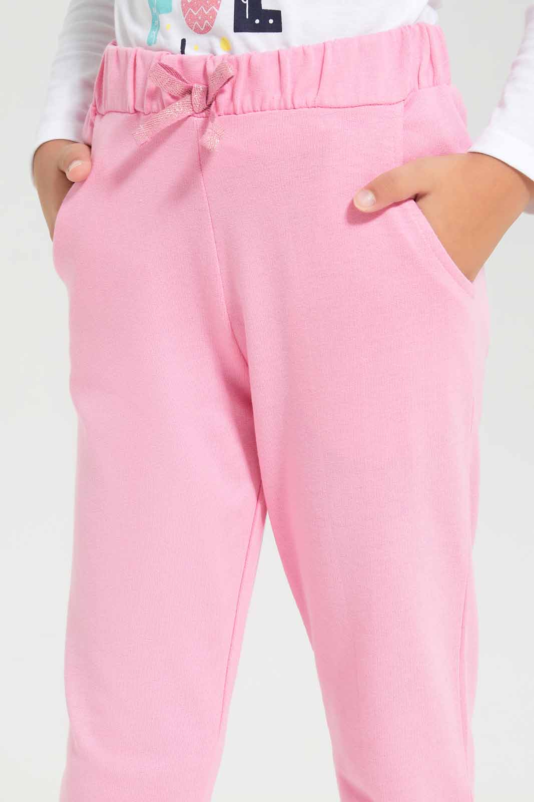 Redtag-Girls-Pink-Jogger-Category:Joggers,-Colour:Apricot,-Deals:New-In,-Dept:Girls,-Filter:Girls-(2-to-8-Yrs),-GIR-Joggers,-New-In-GIR-APL,-Non-Sale,-S23A,-Section:Girls-(0-to-14Yrs),-TBL-Girls-2 to 8 Years