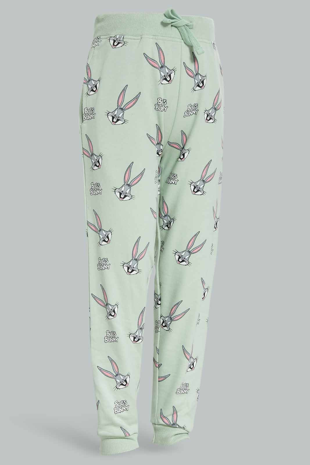 Redtag-Girls-Green-Bugs-Bunny-Jogger-Category:Joggers,-Colour:Green,-Deals:New-In,-Dept:Girls,-Filter:Girls-(2-to-8-Yrs),-GIR-Joggers,-New-In-GIR-APL,-Non-Sale,-S23A,-Section:Girls-(0-to-14Yrs),-TBL-Girls-