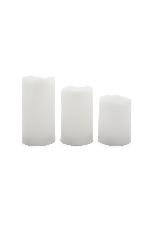 Redtag-White-3-Pcs-Set-Led-Pillar-Candle-365,-Category:Candles,-Colour:White,-Deals:New-In,-Dept:Home,-Filter:Home-Decor,-HMW-HOM-Candle-&-Fragrances,-New-In-HMW-HOM,-Non-Sale,-Section:Homewares-Home-Decor-