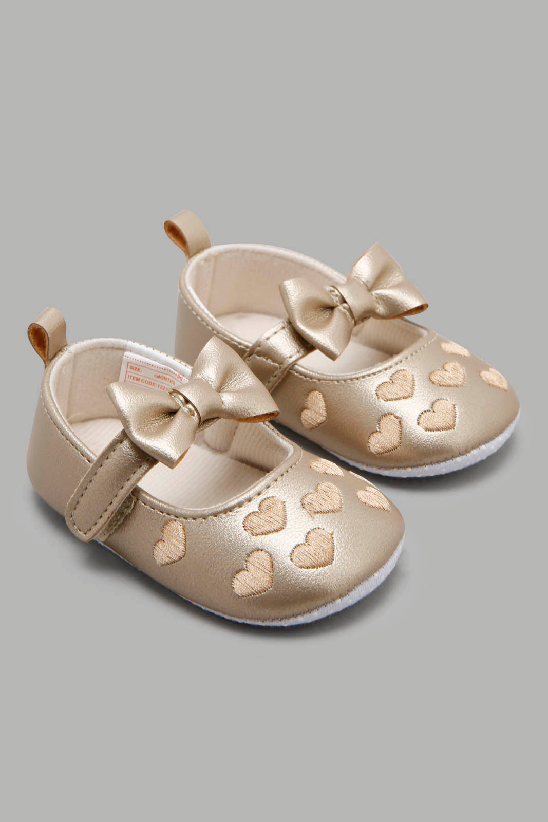Redtag-Gold-Pram-Shoe-Category:Shoes,-Colour:Gold,-Deals:New-In,-Filter:Baby-Footwear-(0-to-18-Mths),-NBF-Shoes,-New-In-NBF-FOO,-Non-Sale,-Section:Boys-(0-to-14Yrs),-W22B-Baby-0 to 18 Months
