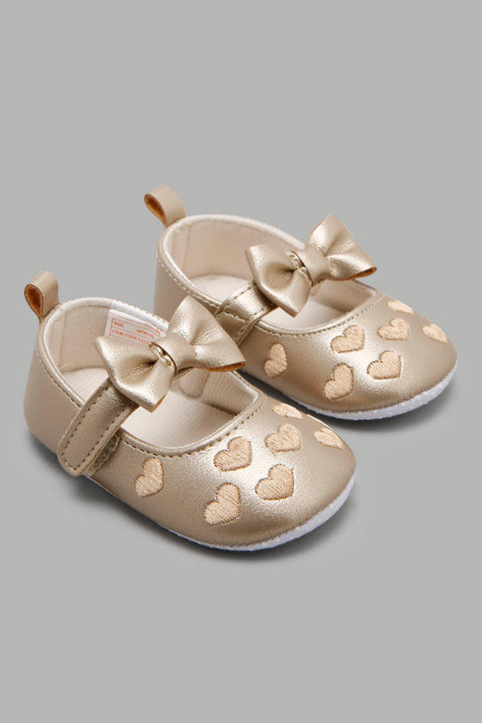 Redtag-Gold-Pram-Shoe-Category:Shoes,-Colour:Gold,-Deals:New-In,-Filter:Baby-Footwear-(0-to-18-Mths),-NBF-Shoes,-New-In-NBF-FOO,-Non-Sale,-Section:Boys-(0-to-14Yrs),-W22B-Baby-0 to 18 Months
