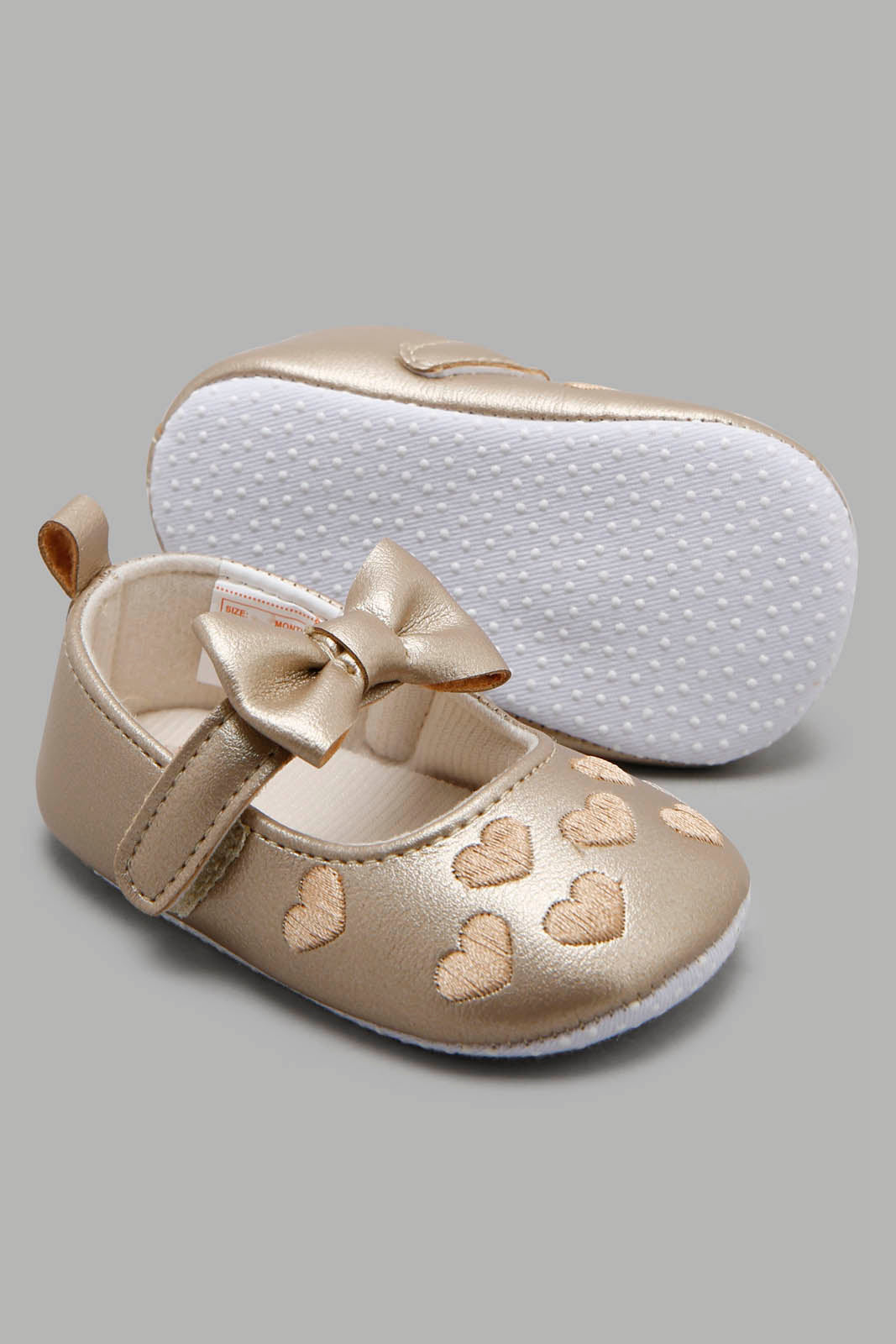 Redtag-Gold-Pram-Shoe-Category:Shoes,-Colour:Gold,-Deals:New-In,-Filter:Baby-Footwear-(0-to-18-Mths),-NBF-Shoes,-New-In-NBF-FOO,-Non-Sale,-Section:Boys-(0-to-14Yrs),-W22B-Baby-0 to 18 Months