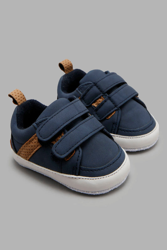 Redtag-Navy-Pram-Shoe-Category:Shoes,-Colour:Navy,-Deals:New-In,-Filter:Baby-Footwear-(0-to-18-Mths),-NBF-Shoes,-New-In-NBF-FOO,-Non-Sale,-Section:Boys-(0-to-14Yrs),-W22B-Baby-0 to 18 Months