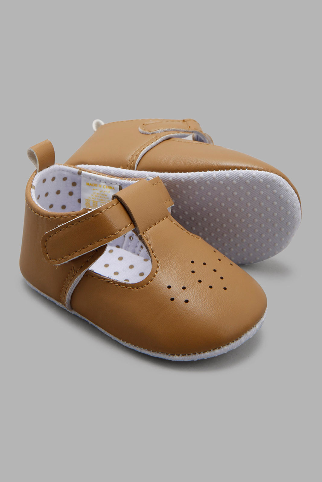 Redtag-Brown-Pram-Shoe-Category:Shoes,-Colour:Brown,-Deals:New-In,-Filter:Baby-Footwear-(0-to-18-Mths),-NBF-Shoes,-New-In-NBF-FOO,-Non-Sale,-Section:Boys-(0-to-14Yrs),-W22A-Baby-0 to 18 Months