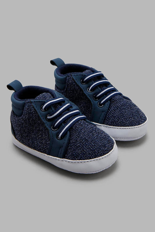 Redtag-Denim-Pram-Shoe-Category:Shoes,-Colour:Denim,-Deals:New-In,-Filter:Baby-Footwear-(0-to-18-Mths),-NBF-Shoes,-New-In-NBF-FOO,-Non-Sale,-Section:Boys-(0-to-14Yrs),-W22A-Baby-0 to 18 Months