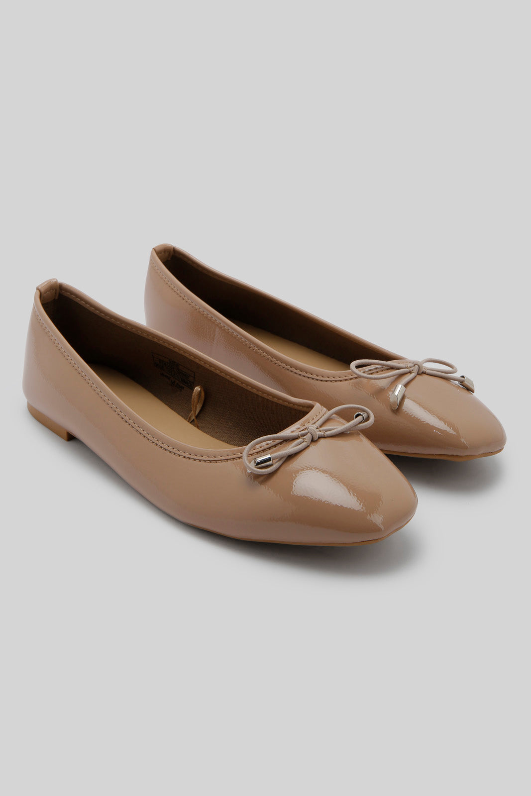 Redtag-Taupe-Patent-Ballerina-Category:Shoes,-Colour:Taupe,-Deals:New-In,-Filter:Women's-Footwear,-New-In-Women-FOO,-Non-Sale,-Section:Women,-W22B,-Women-Shoes-Women's-