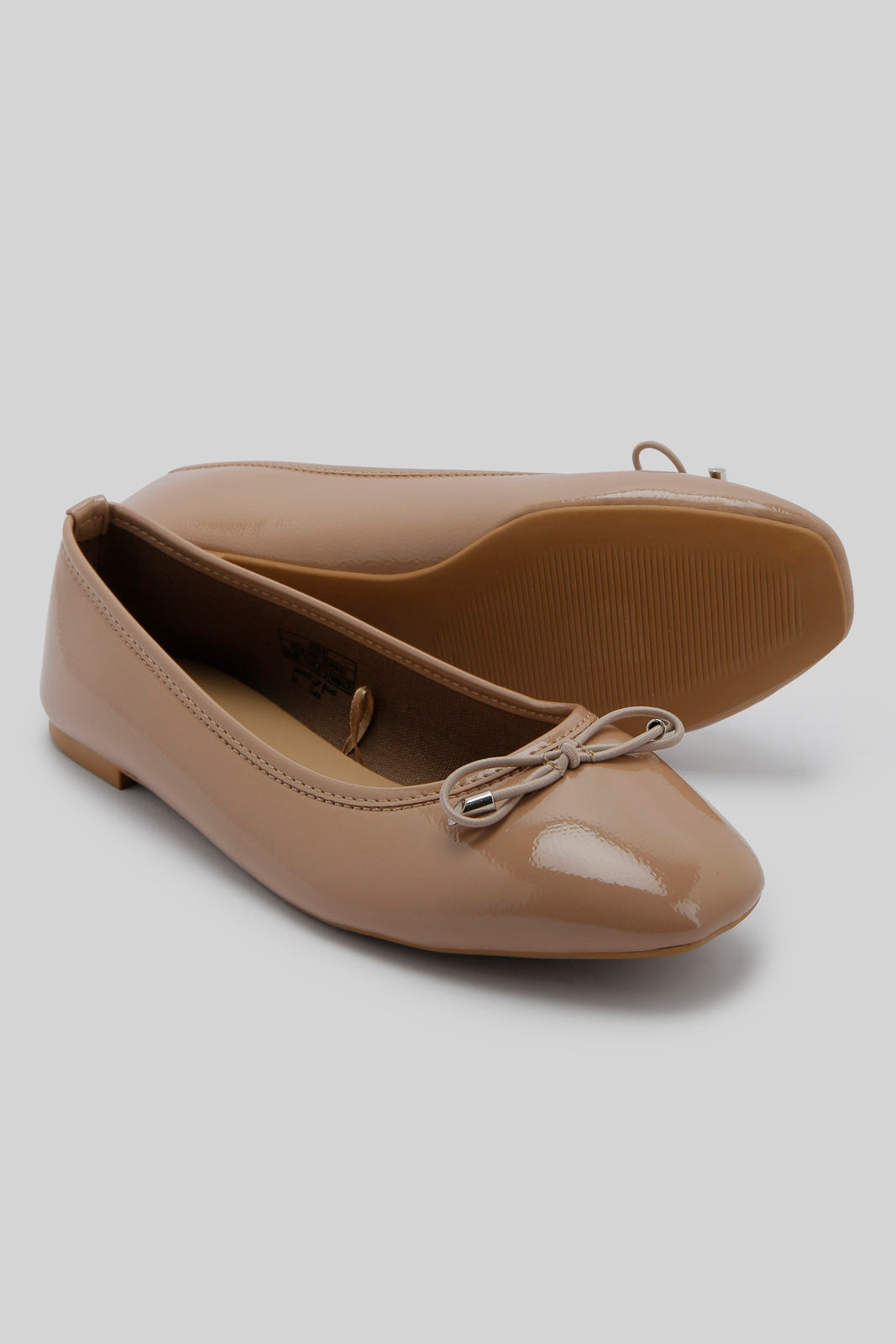Redtag-Taupe-Patent-Ballerina-Category:Shoes,-Colour:Taupe,-Deals:New-In,-Filter:Women's-Footwear,-New-In-Women-FOO,-Non-Sale,-Section:Women,-W22B,-Women-Shoes-Women's-