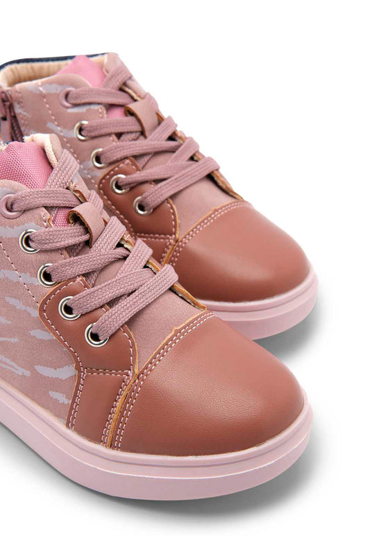 Redtag-Pink-High-Top-Sneaker-Category:Trainers,-Colour:Pink,-Deals:New-In,-Dept:Girls,-Filter:Girls-Footwear-(3-to-5-Yrs),-GIR-Trainers,-New-In-GIR-FOO,-Non-Sale,-Section:Girls-(0-to-14Yrs),-W22B-Girls-3 to 5 Years