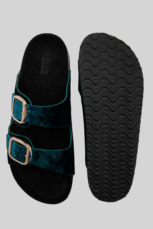 Redtag-Green-Buckle-Mule-Category:Sandals,-Colour:Green,-Deals:New-In,-Dept:Ladieswear,-Filter:Women's-Footwear,-LEC-Sandals,-New-In-Women-FOO,-Non-Sale,-Section:Women,-W22B-Women's-