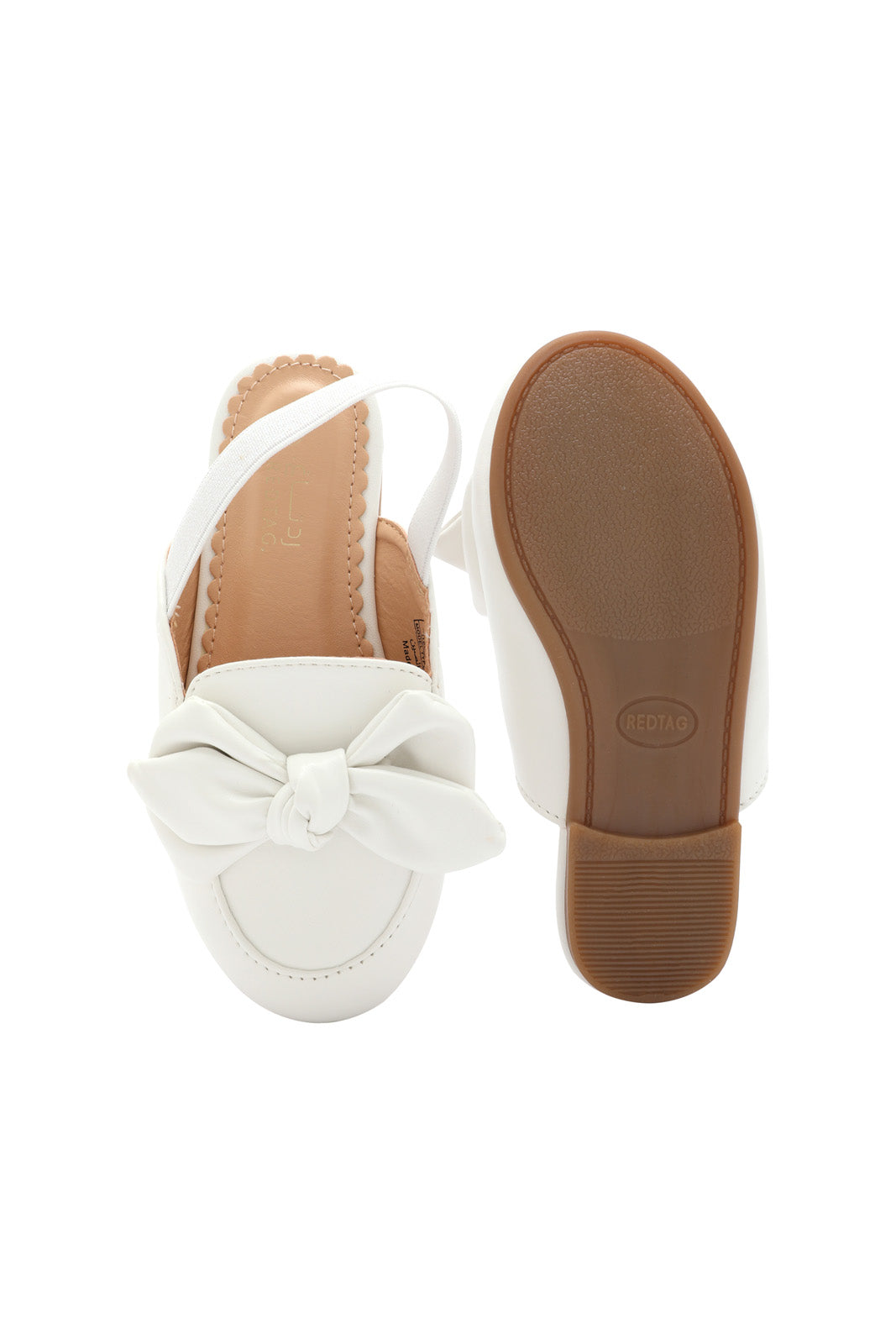 Redtag-White-Bow-Mules-Category:Shoes,-Colour:White,-Deals:New-In,-Dept:Girls,-Filter:Girls-Footwear-(3-to-5-Yrs),-GIR-Shoes,-New-In-GIR-FOO,-Non-Sale,-S23A,-Section:Girls-(0-to-14Yrs)-Girls-