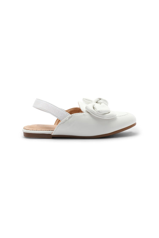 Redtag-White-Bow-Mules-Category:Shoes,-Colour:White,-Deals:New-In,-Dept:Girls,-Filter:Girls-Footwear-(3-to-5-Yrs),-GIR-Shoes,-New-In-GIR-FOO,-Non-Sale,-S23A,-Section:Girls-(0-to-14Yrs)-Girls-