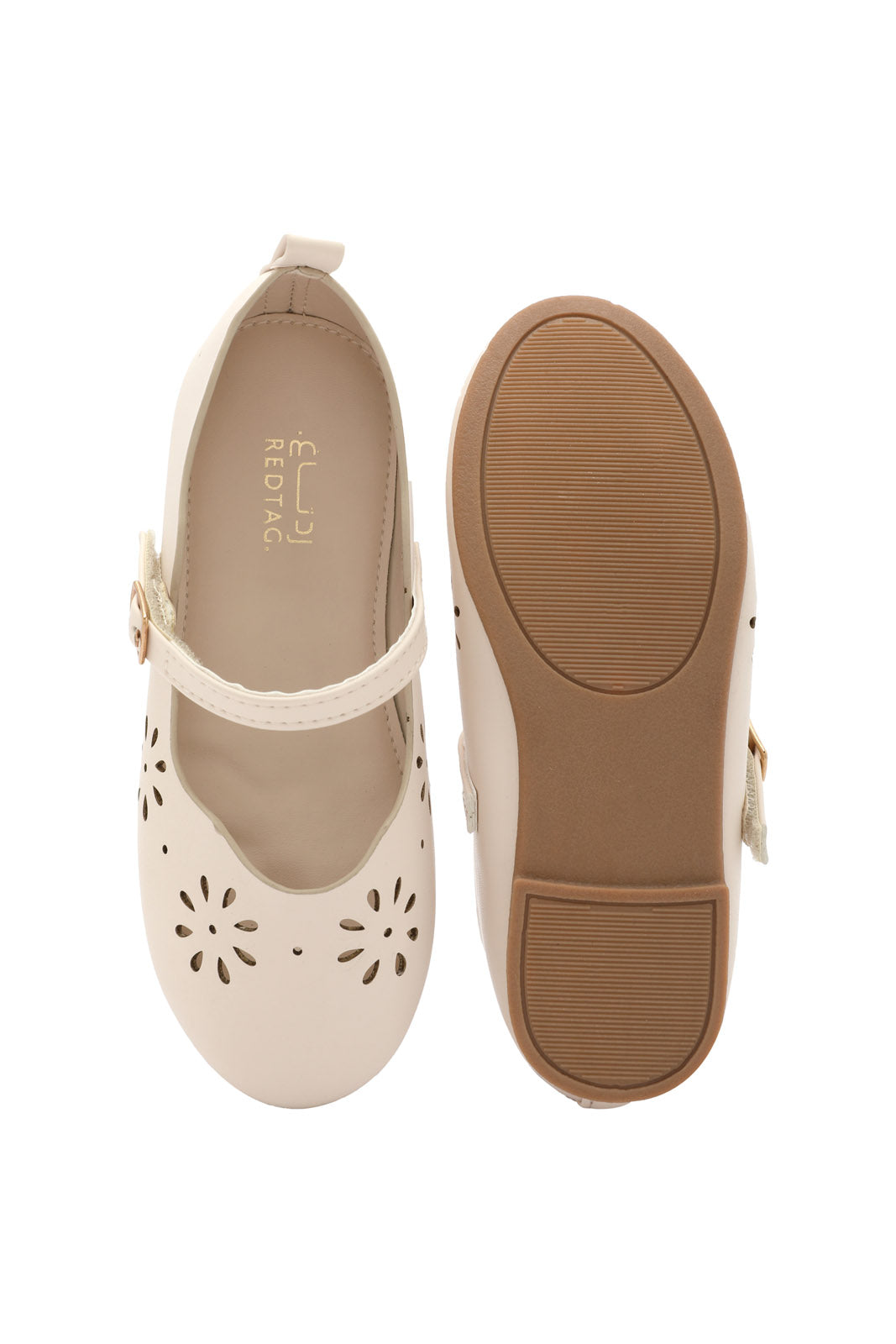 Redtag-Beige-Lase-Cut-Ballerina-Category:Shoes,-Colour:Beige,-Deals:New-In,-Dept:Girls,-Filter:Girls-Footwear-(3-to-5-Yrs),-GIR-Shoes,-New-In-GIR-FOO,-Non-Sale,-S23A,-Section:Girls-(0-to-14Yrs)-Girls-