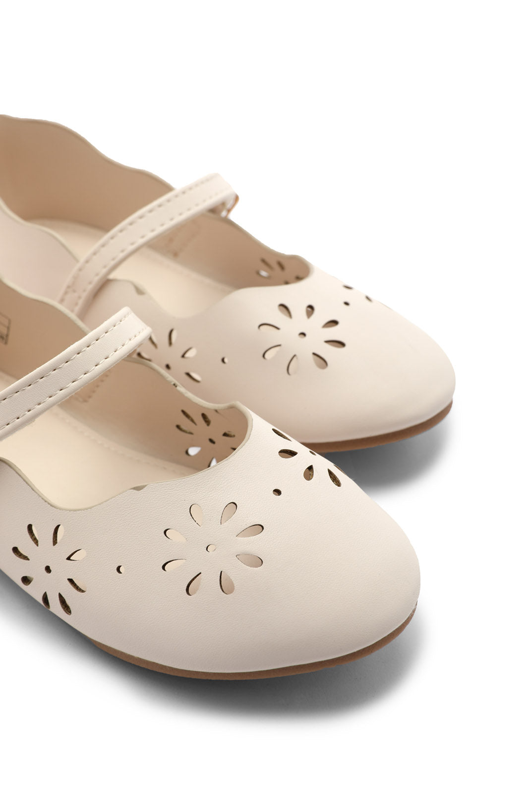 Redtag-Beige-Lase-Cut-Ballerina-Category:Shoes,-Colour:Beige,-Deals:New-In,-Dept:Girls,-Filter:Girls-Footwear-(3-to-5-Yrs),-GIR-Shoes,-New-In-GIR-FOO,-Non-Sale,-S23A,-Section:Girls-(0-to-14Yrs)-Girls-