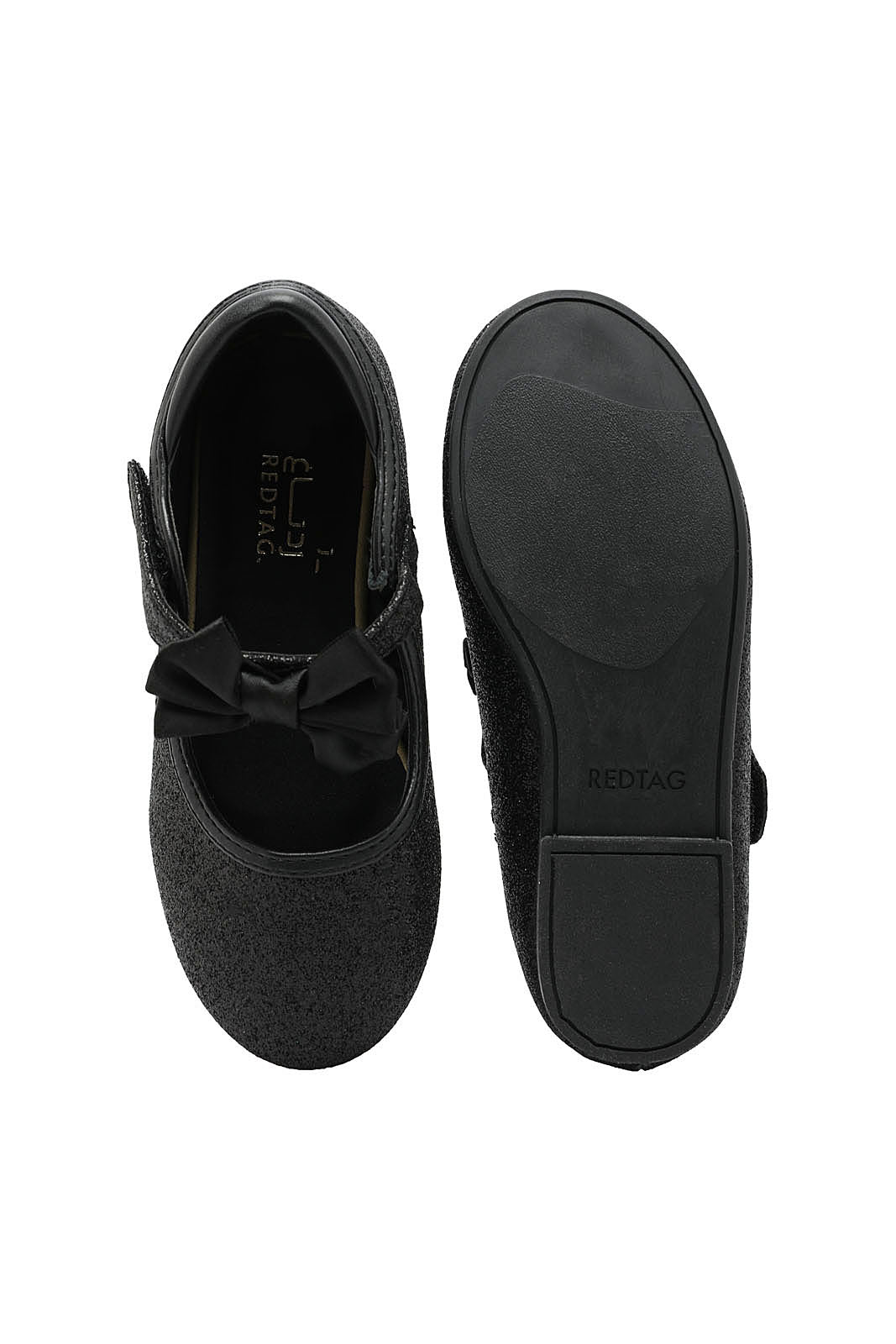Redtag-Black-Bow-Ballerina-Category:Shoes,-Colour:Black,-Deals:New-In,-Dept:Girls,-Filter:Girls-Footwear-(3-to-5-Yrs),-GIR-Shoes,-New-In-GIR-FOO,-Non-Sale,-S23A,-Section:Girls-(0-to-14Yrs)-Girls-3 to 5 Years