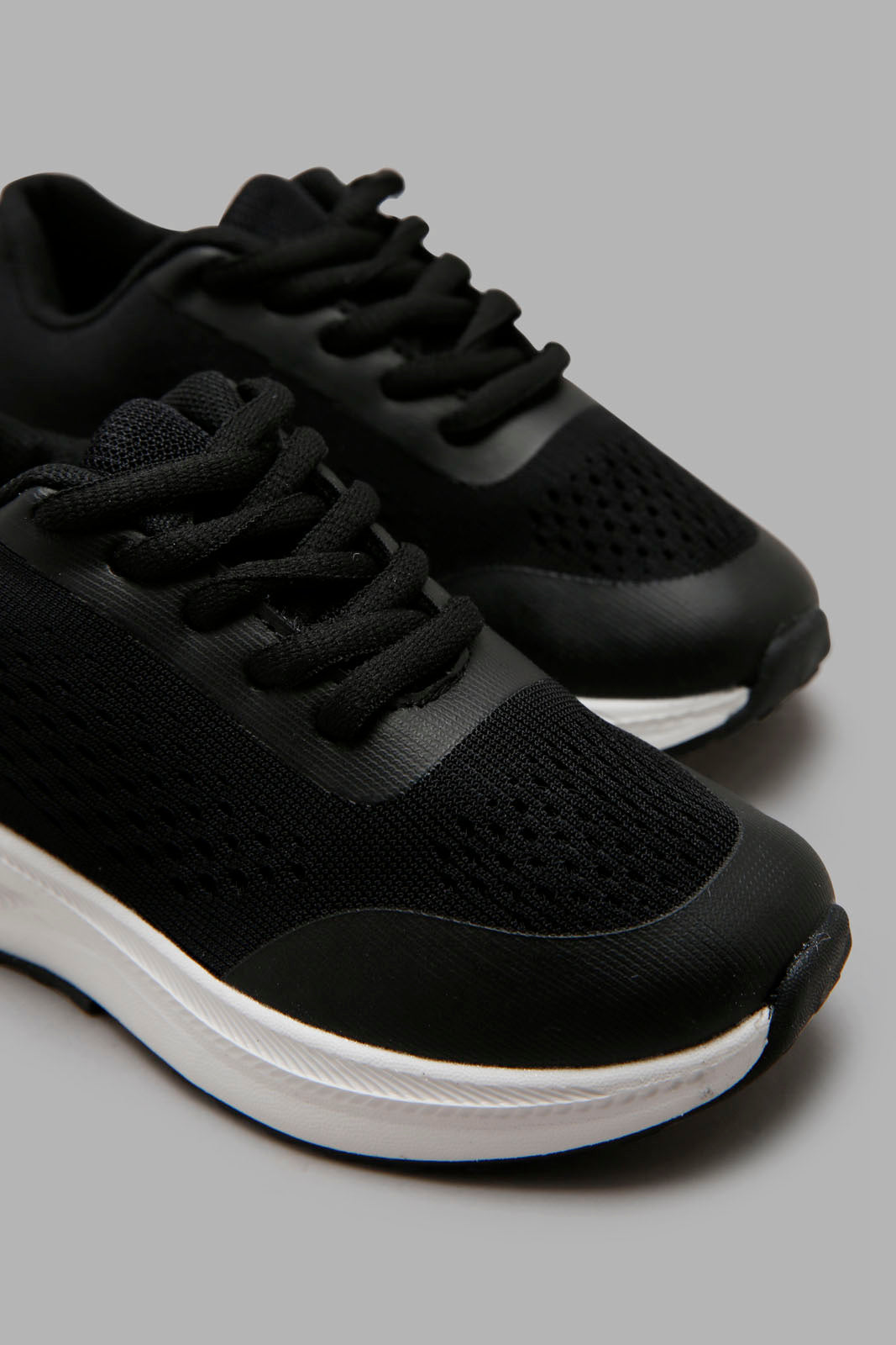 Redtag-Black-Knit-Sneaker-BSR-Trainers,-Category:Trainers,-Colour:Black,-Deals:New-In,-Dept:Boys,-Filter:Boys-Footwear-(5-to-14-Yrs),-New-In-BSR-FOO,-Non-Sale,-Section:Boys-(0-to-14Yrs),-W22A-Senior-Boys-5 to 14 Years