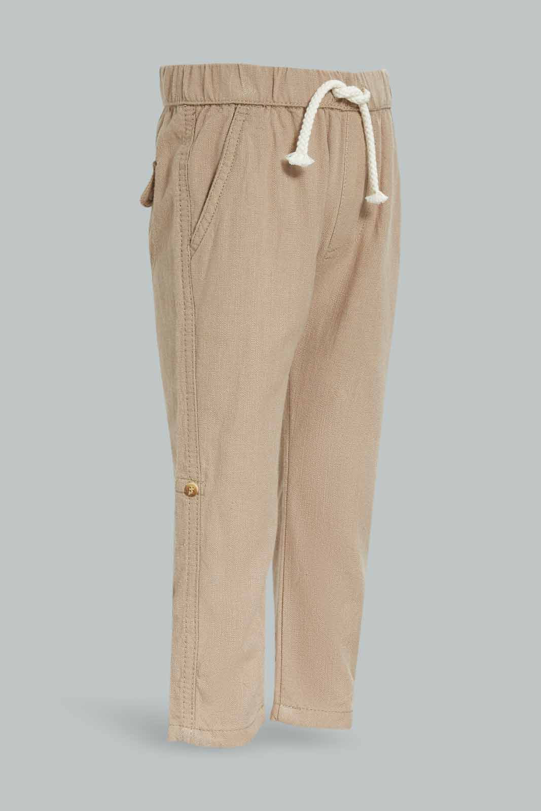 Redtag-Rattan-Linen-Trouser-Category:Trousers,-Colour:Mustard,-Deals:New-In,-Dept:Boys,-Filter:Infant-Boys-(3-to-24-Mths),-INB-Trousers,-New-In-INB-APL,-Non-Sale,-Section:Boys-(0-to-14Yrs),-W22O-Infant-Boys-3 to 24 Months