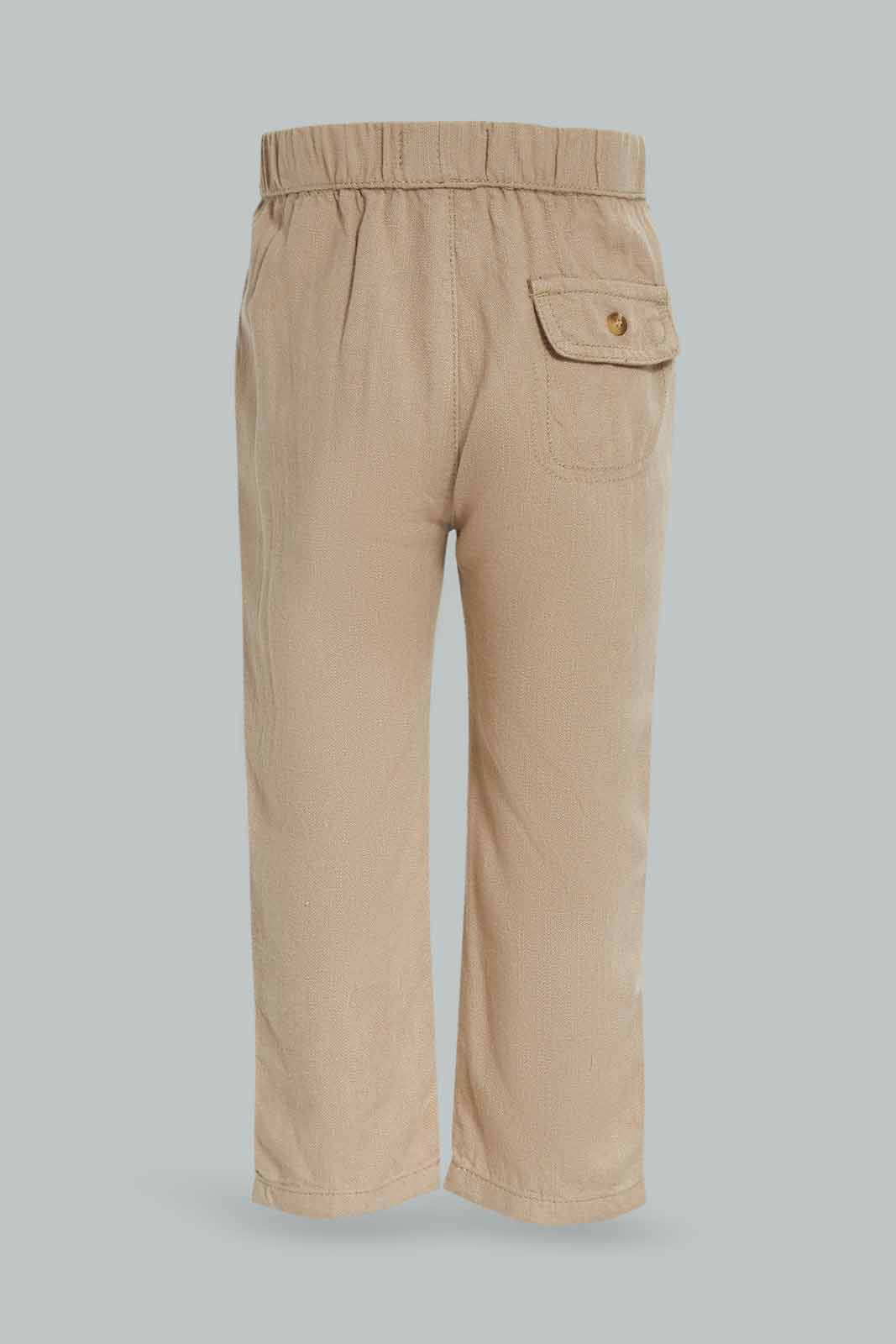 Redtag-Rattan-Linen-Trouser-Category:Trousers,-Colour:Mustard,-Deals:New-In,-Dept:Boys,-Filter:Infant-Boys-(3-to-24-Mths),-INB-Trousers,-New-In-INB-APL,-Non-Sale,-Section:Boys-(0-to-14Yrs),-W22O-Infant-Boys-3 to 24 Months