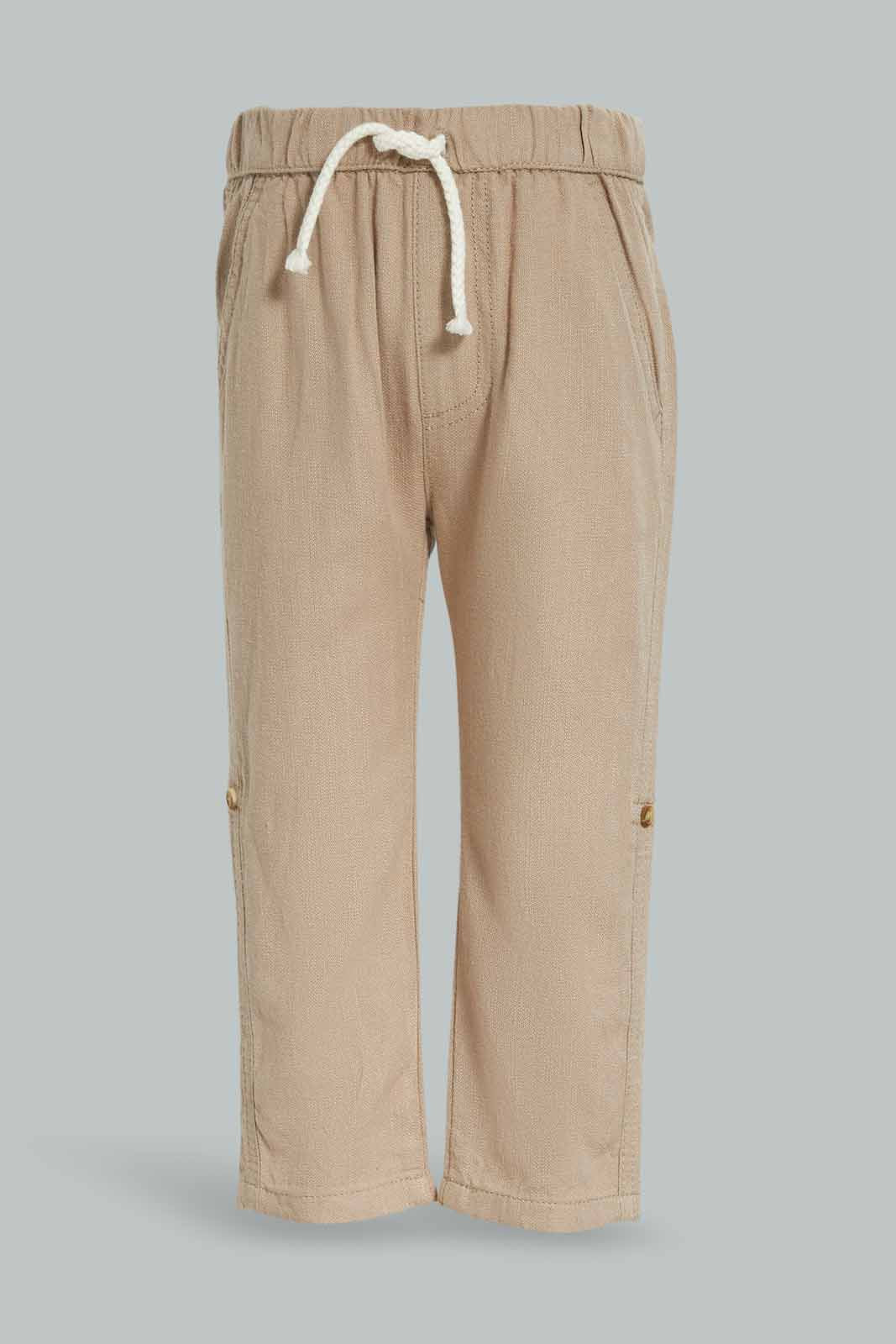 Redtag-Rattan-Linen-Trouser-Category:Trousers,-Colour:Mustard,-Deals:New-In,-Dept:Boys,-Filter:Infant-Boys-(3-to-24-Mths),-INB-Trousers,-New-In-INB-APL,-Non-Sale,-Section:Boys-(0-to-14Yrs),-W22O-Infant-Boys-3 to 24 Months