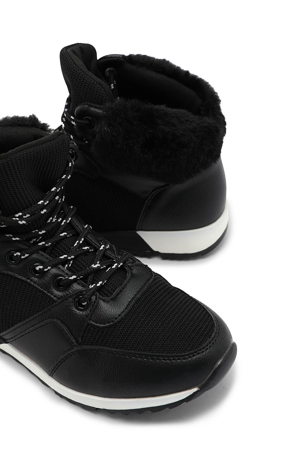 Redtag-Black-Faux-Fur-High-Top-Sneaker-Category:Trainers,-Colour:Black,-Deals:New-In,-Dept:Girls,-Filter:Girls-Footwear-(5-to-14-Yrs),-GSR-Trainers,-New-In-GSR-FOO,-Non-Sale,-S23A,-Section:Girls-(0-to-14Yrs)-Senior-Girls-5 to 14 Years