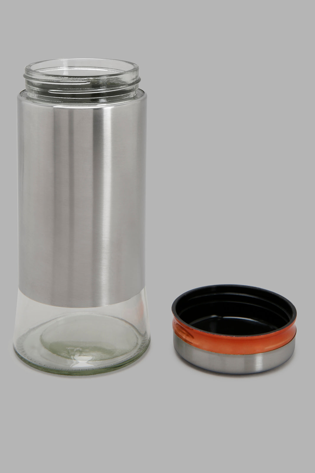 Redtag-Silver-Glass-Storage-Jar-(Large)-Category:0,-Colour:Silver,-Deals:New-In,-Filter:Home-Dining,-HMW-DIN-Storage,-New-In-HMW-DIN,-Non-Sale,-Section:Homewares,-W22A-Home-Dining-