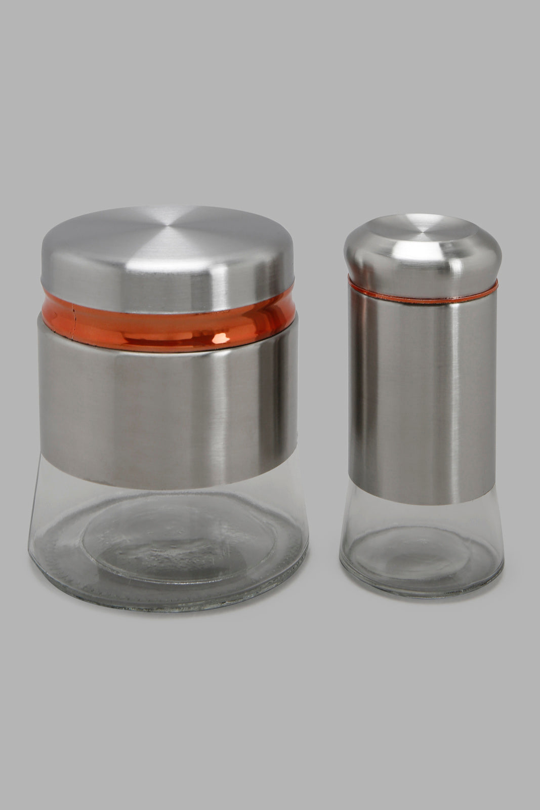 Redtag-Silver-Glass-Storage-Jar-Set-(8Peice)-Category:0,-Colour:Silver,-Deals:New-In,-Filter:Home-Dining,-HMW-DIN-Storage,-New-In-HMW-DIN,-Non-Sale,-Section:Homewares,-W22A-Home-Dining-