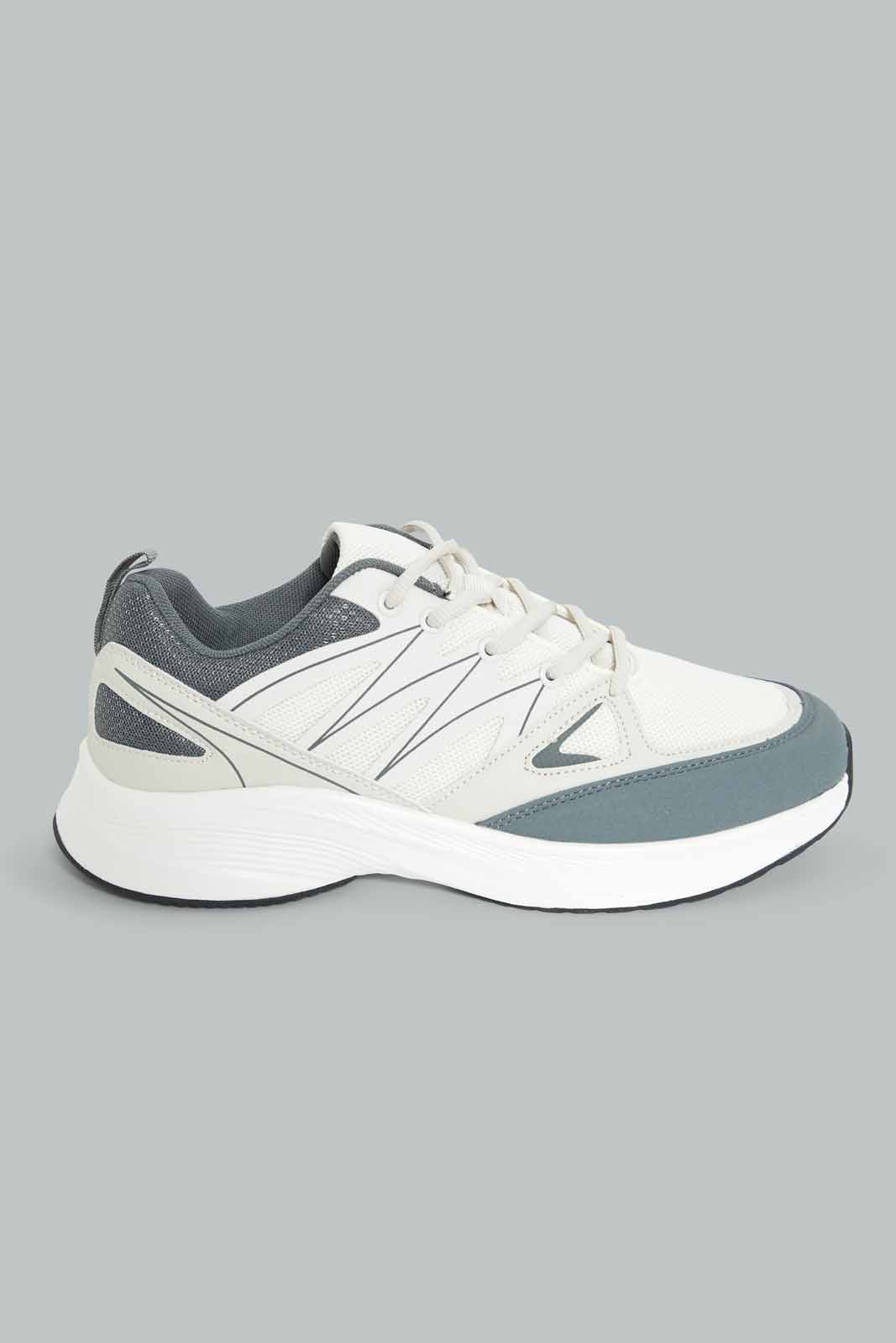 Redtag-White-Colour-Block-Sneaker-Category:Trainers,-Colour:White,-Deals:New-In,-Dept:Menswear,-Filter:Men's-Footwear,-Men-Trainers,-New-In-Men-FOO,-Non-Sale,-Section:Men,-W22B-Men's-