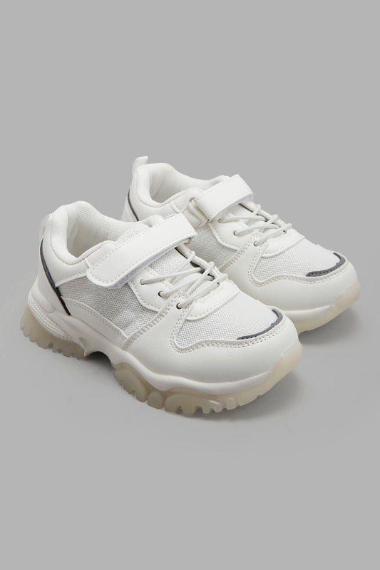 Redtag-White-Material-Block-Trekker-Sneaker-BOY-Trainers,-Category:Trainers,-Colour:White,-Deals:New-In,-Dept:Boys,-Filter:Boys-Footwear-(3-to-5-Yrs),-New-In-BOY-FOO,-Non-Sale,-Section:Boys-(0-to-14Yrs),-W22B-Boys-3 to 5 Years