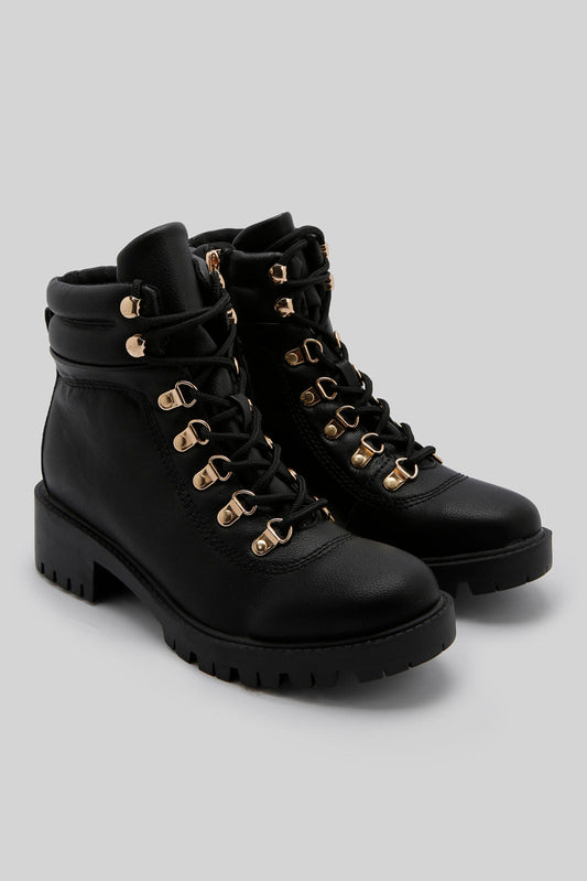 Redtag-Black-Hiking-Boot-Category:Boots,-Colour:Black,-Deals:New-In,-Filter:Women's-Footwear,-New-In-Women-FOO,-Non-Sale,-Section:Women,-W22B,-Women-Boots-Women's-