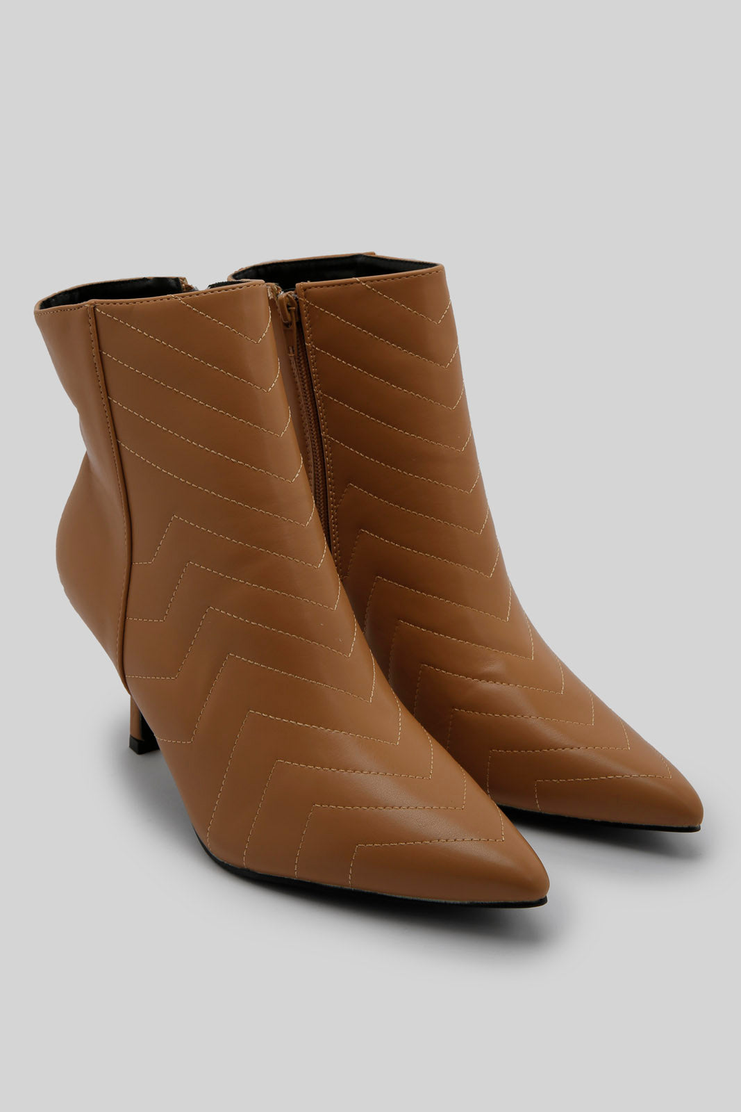 Redtag-Tan-Quilt-Pointy-Ankle-Boot-Category:Boots,-Colour:Tan,-Deals:New-In,-Dept:Ladieswear,-Filter:Women's-Footwear,-New-In-Women-FOO,-Non-Sale,-Section:Women,-W22B,-Women-Boots-Women's-
