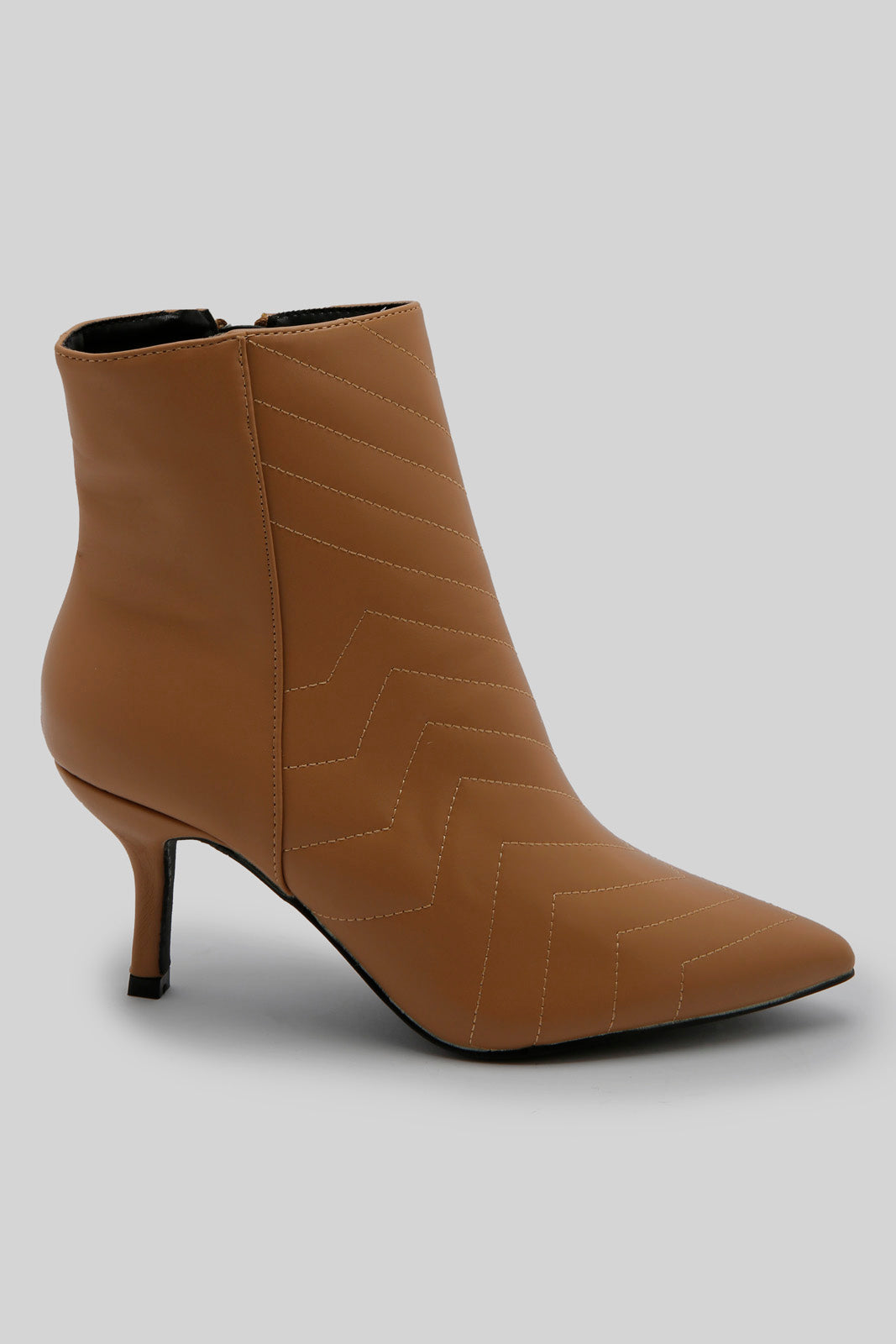 Redtag-Tan-Quilt-Pointy-Ankle-Boot-Category:Boots,-Colour:Tan,-Deals:New-In,-Dept:Ladieswear,-Filter:Women's-Footwear,-New-In-Women-FOO,-Non-Sale,-Section:Women,-W22B,-Women-Boots-Women's-