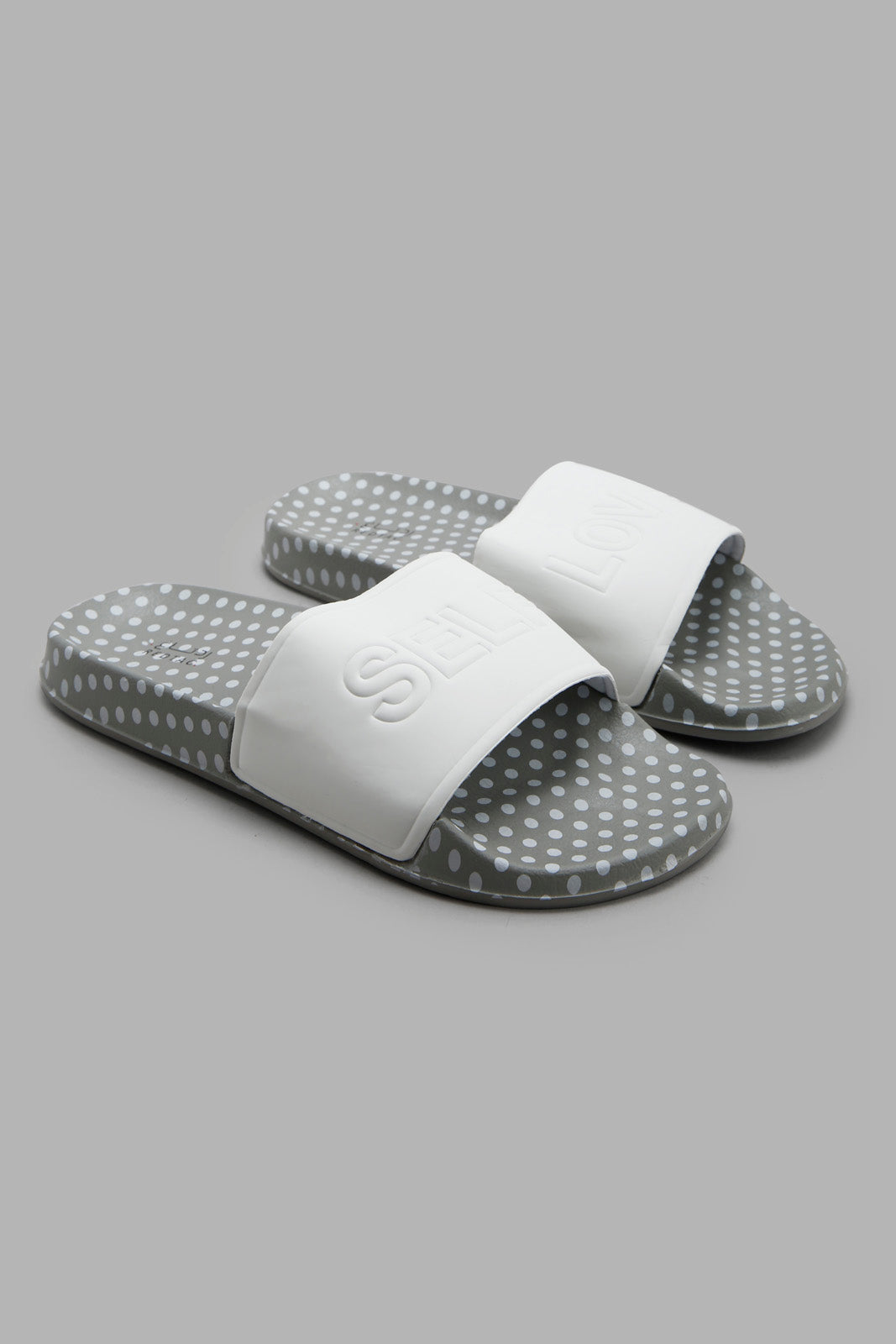Redtag-White-"Self-Love"-Slogan-Slide-Category:Flip-Flops,-Colour:White,-Deals:New-In,-Filter:Women's-Footwear,-New-In-Women-FOO,-Non-Sale,-Section:Women,-W22B,-Women-Flip-Flops-Women's-