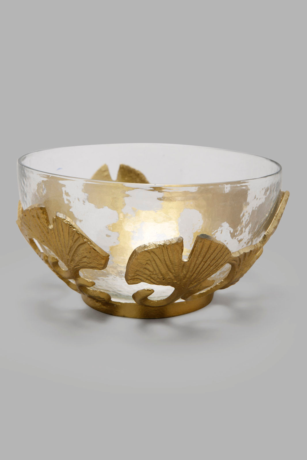 Redtag-Gold-Ginko-Glass-And-Metal-Bowl-Category:Bowls,-Colour:Gold,-Deals:New-In,-Dept:Home,-Filter:Home-Decor,-HMW-HOM-Decorative-Accessories,-New-In-HMW-HOM,-Non-Sale,-Section:Homewares,-W22B-Home-Decor-