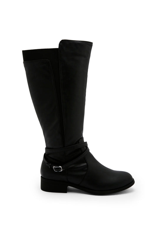Redtag-Black-Equestrian-Boot-Category:Boots,-Colour:Black,-Deals:New-In,-Dept:Ladieswear,-Filter:Women's-Footwear,-New-In-Women-FOO,-Non-Sale,-Section:Women,-W22B,-Women-Boots-Women's-