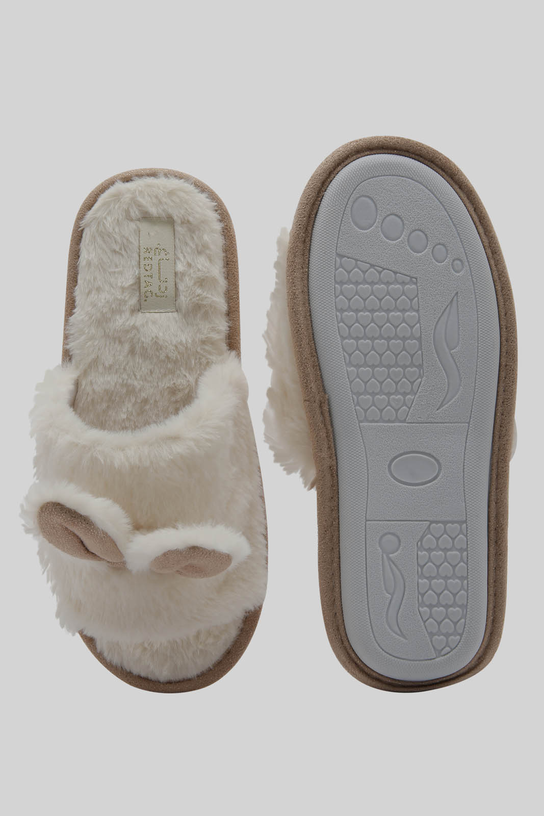 Redtag-Beige-Bunny-Ears-Slipper-Category:Slippers,-Colour:Beige,-Deals:New-In,-Dept:Ladieswear,-Filter:Women's-Footwear,-New-In-Women-FOO,-Non-Sale,-Section:Women,-W22B,-Women-Slippers-Women's-