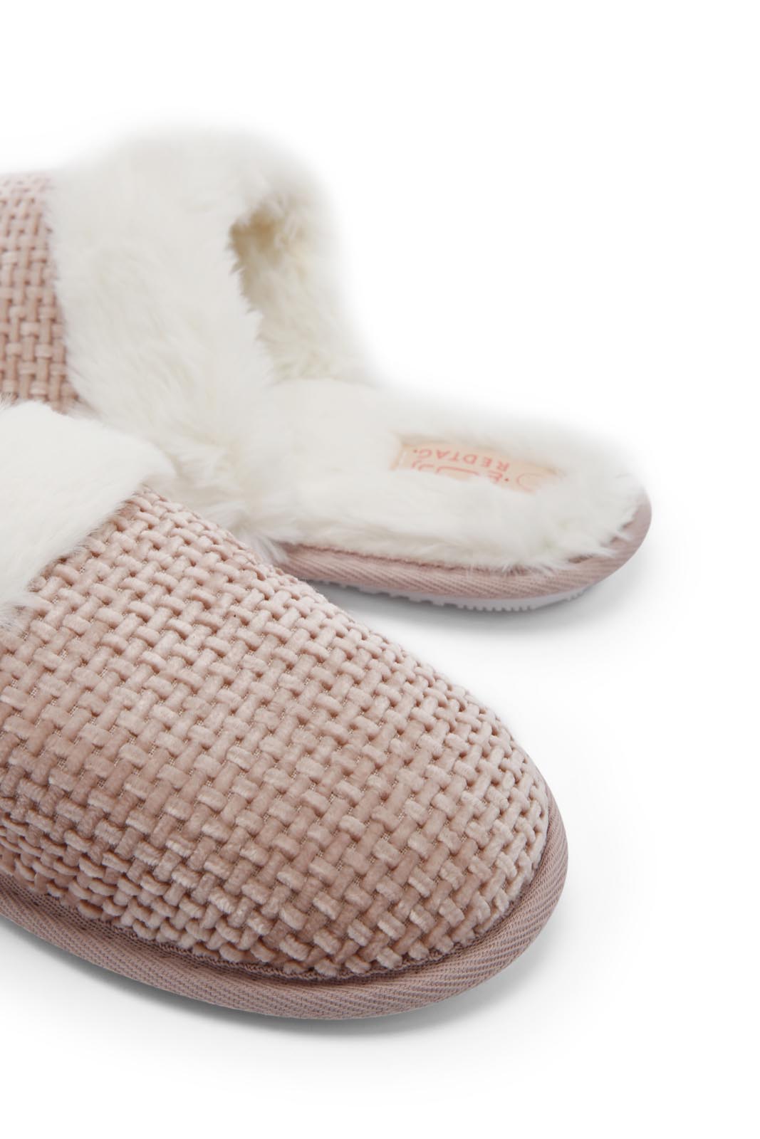 Redtag-Pink-Closed-Toe-Slipper-With-Fur-Trim-Category:Slippers,-Colour:Pink,-Deals:New-In,-Dept:Ladieswear,-Filter:Women's-Footwear,-New-In-Women-FOO,-Non-Sale,-Section:Women,-W22B,-Women-Slippers-Women's-