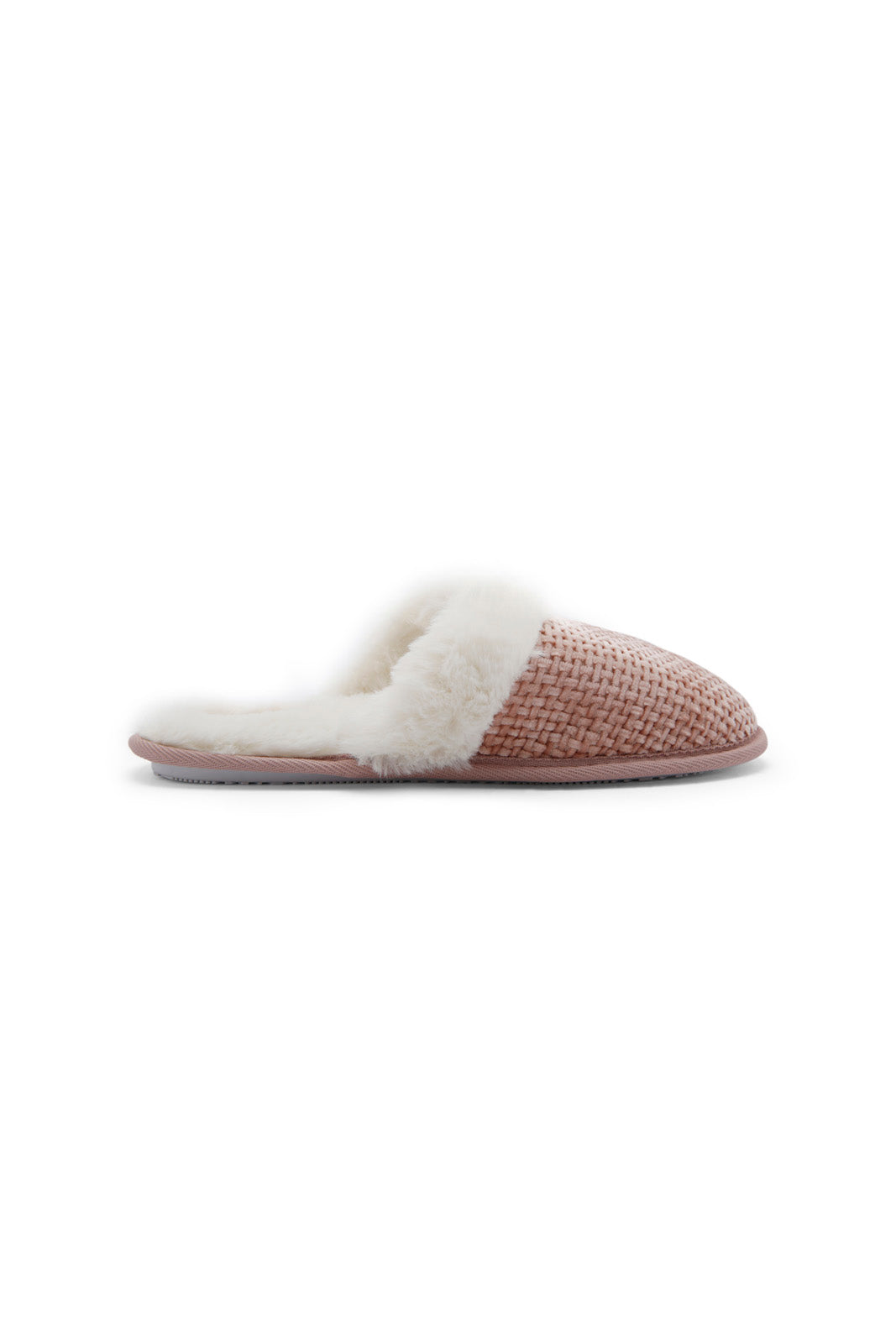 Redtag-Pink-Closed-Toe-Slipper-With-Fur-Trim-Category:Slippers,-Colour:Pink,-Deals:New-In,-Dept:Ladieswear,-Filter:Women's-Footwear,-New-In-Women-FOO,-Non-Sale,-Section:Women,-W22B,-Women-Slippers-Women's-