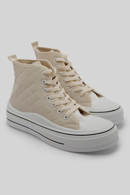 Redtag-Ivory-Quilt-Hightop-Category:Trainers,-Colour:Ivory,-Deals:New-In,-Dept:Ladieswear,-Filter:Women's-Footwear,-New-In-Women-FOO,-Non-Sale,-Section:Women,-W22B,-Women-Trainers-Women's-