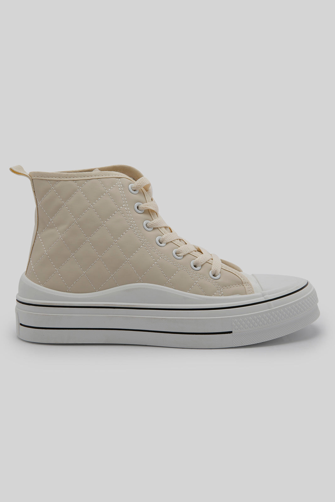 Redtag-Ivory-Quilt-Hightop-Category:Trainers,-Colour:Ivory,-Deals:New-In,-Dept:Ladieswear,-Filter:Women's-Footwear,-New-In-Women-FOO,-Non-Sale,-Section:Women,-W22B,-Women-Trainers-Women's-