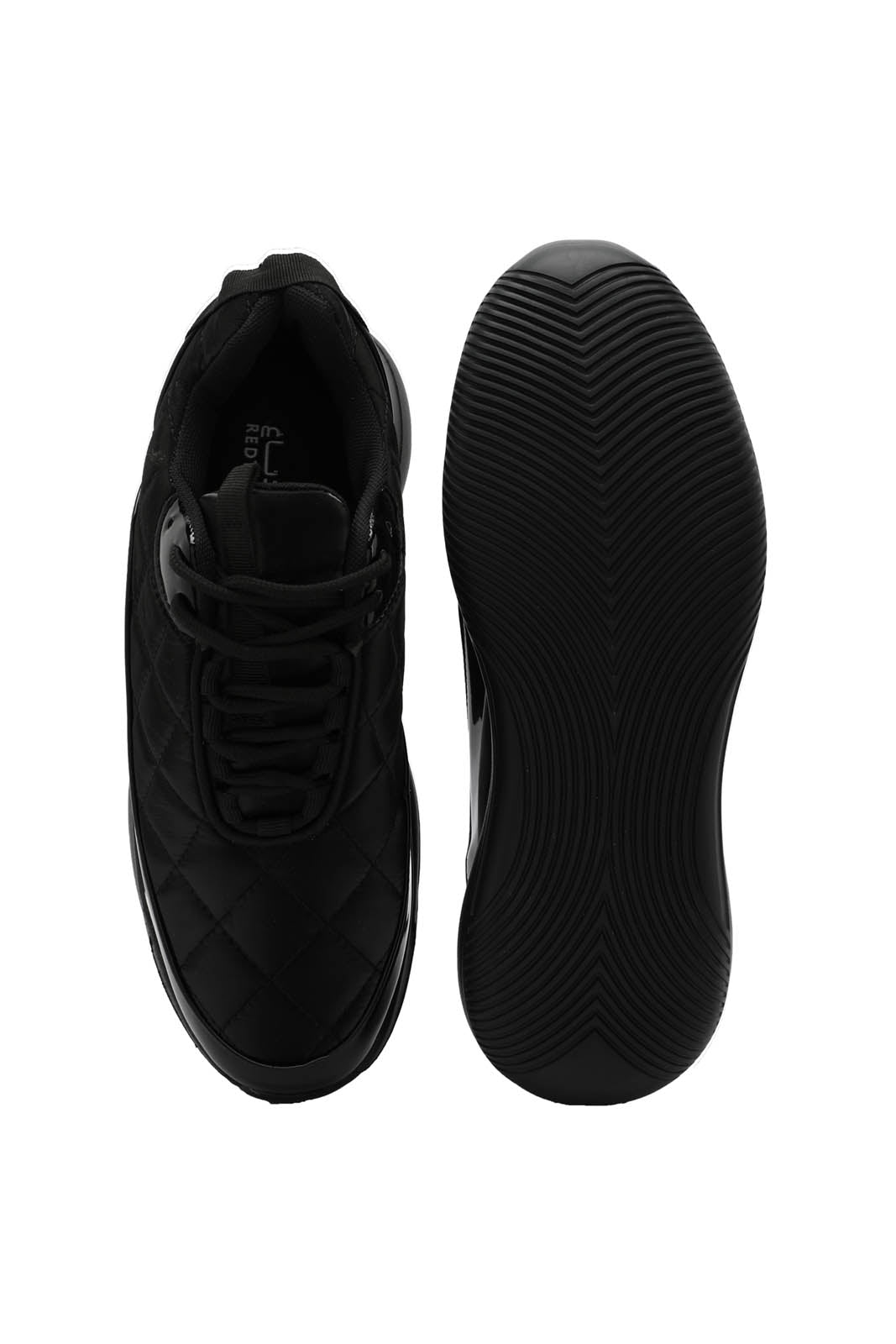 Redtag-Black-Quilt-Lace-Up-Sneaker-Category:Trainers,-Colour:Black,-Deals:New-In,-Dept:Ladieswear,-Filter:Women's-Footwear,-New-In-Women-FOO,-Non-Sale,-Section:Women,-W22B,-Women-Trainers-Women's-