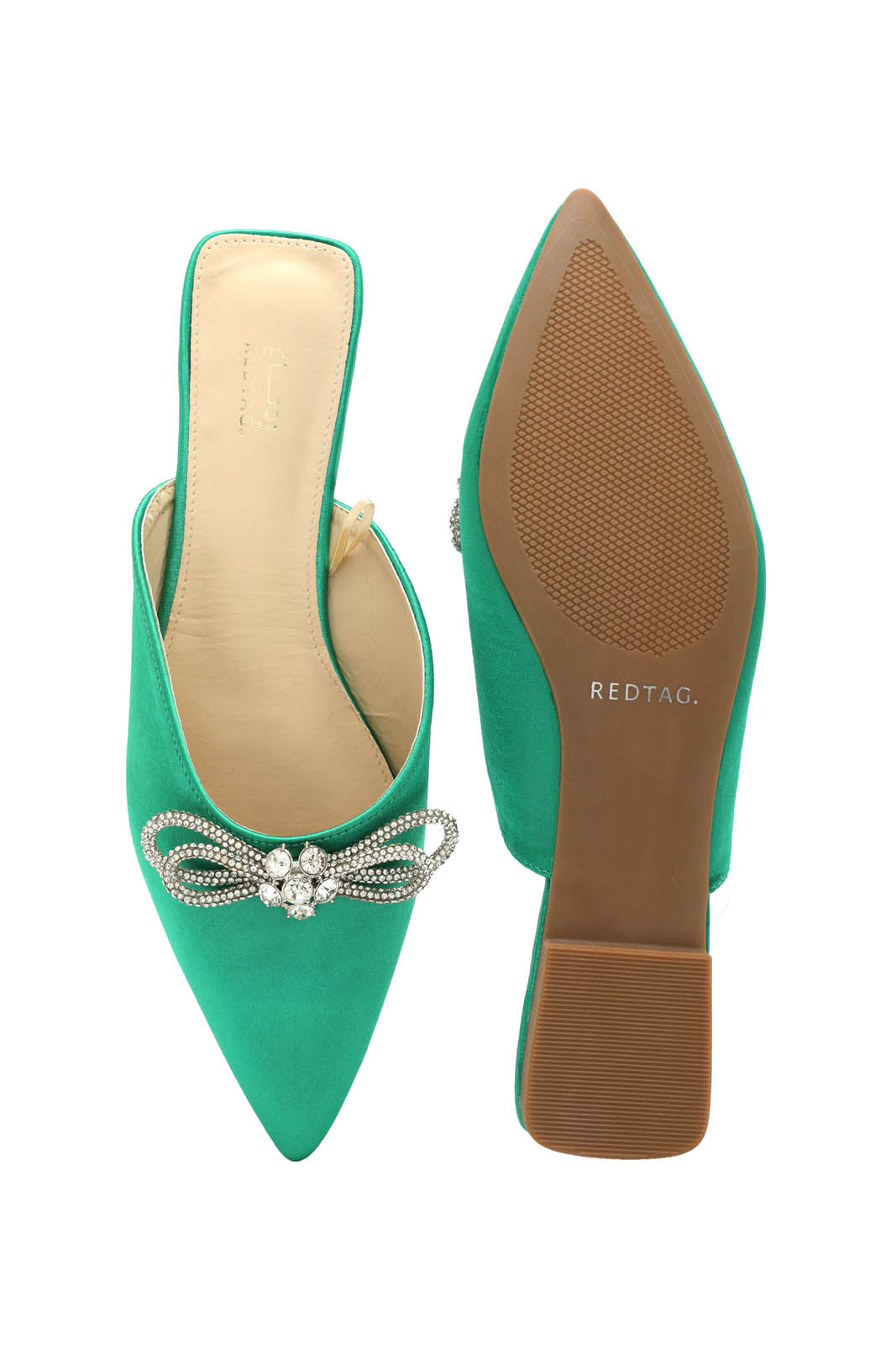 Redtag-Green-Satin-Mule-Category:Shoes,-Colour:Green,-Deals:New-In,-Dept:Ladieswear,-Filter:Women's-Footwear,-New-In-Women-FOO,-Non-Sale,-Section:Women,-W22B,-Women-Shoes-Women's-