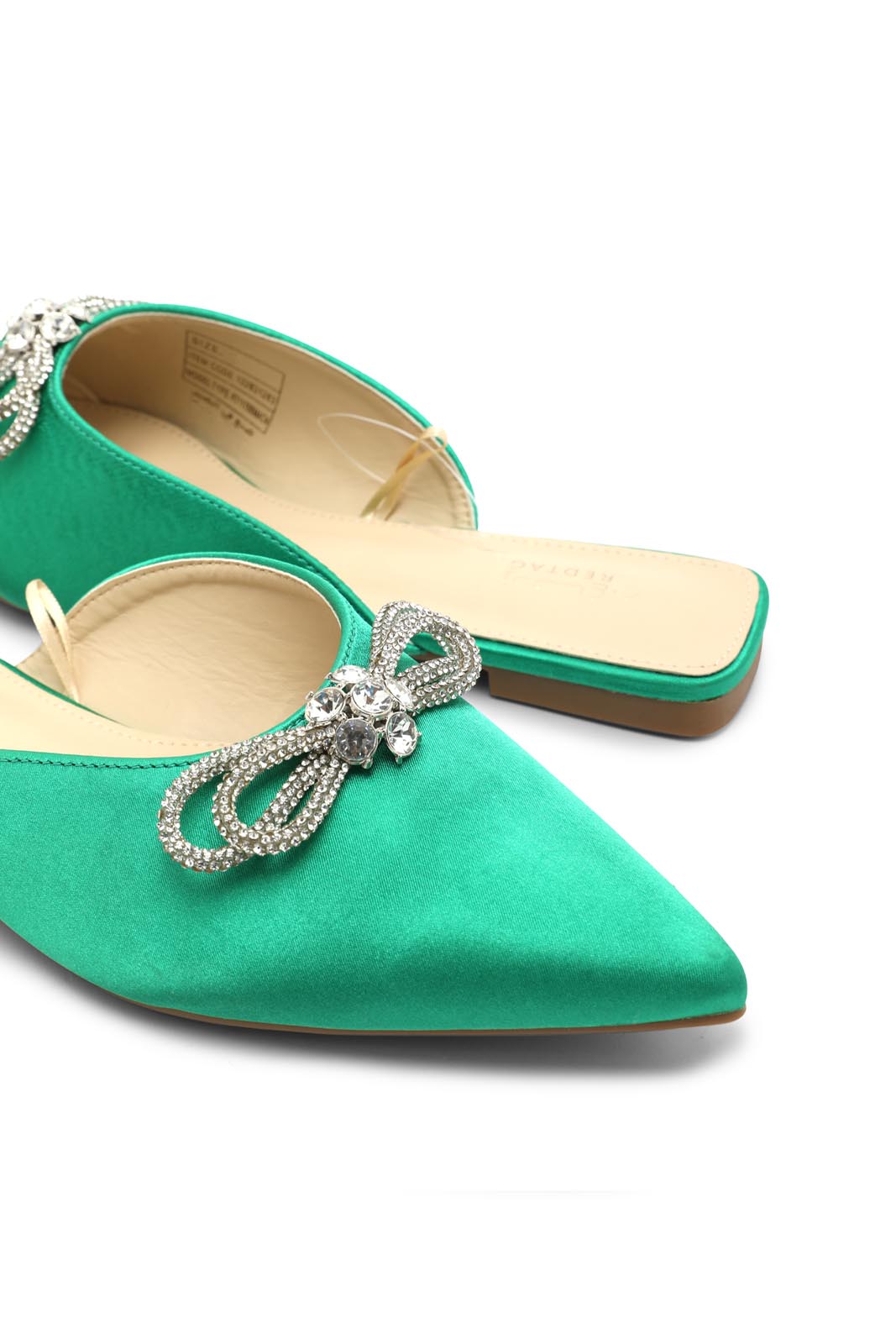 Redtag-Green-Satin-Mule-Category:Shoes,-Colour:Green,-Deals:New-In,-Dept:Ladieswear,-Filter:Women's-Footwear,-New-In-Women-FOO,-Non-Sale,-Section:Women,-W22B,-Women-Shoes-Women's-