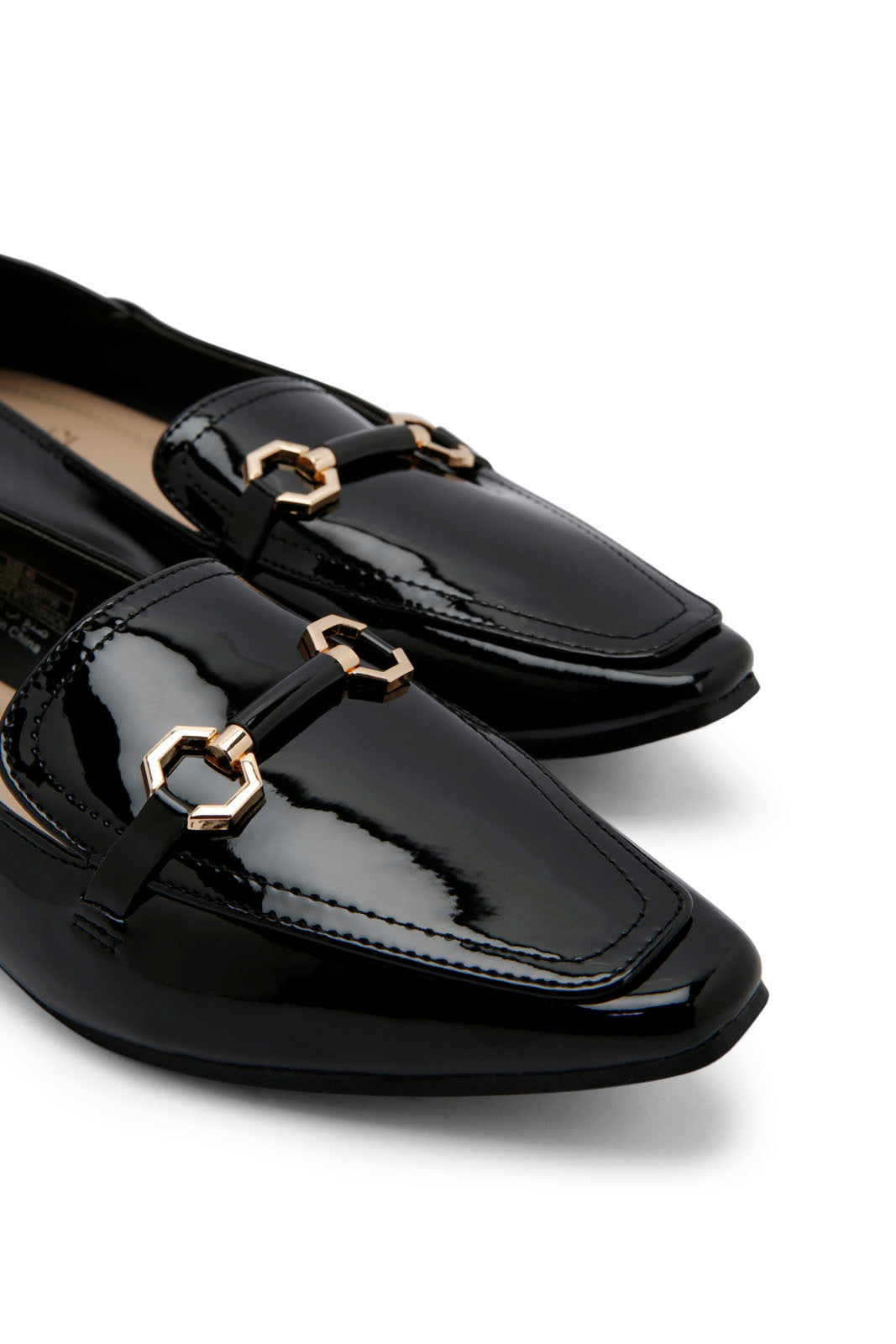 Redtag-Black-Patent-Loafer-With-Covered-Trim-Category:Shoes,-Colour:Black,-Deals:New-In,-Dept:Ladieswear,-Filter:Women's-Footwear,-New-In-Women-FOO,-Non-Sale,-Section:Women,-W22B,-Women-Shoes-Women's-